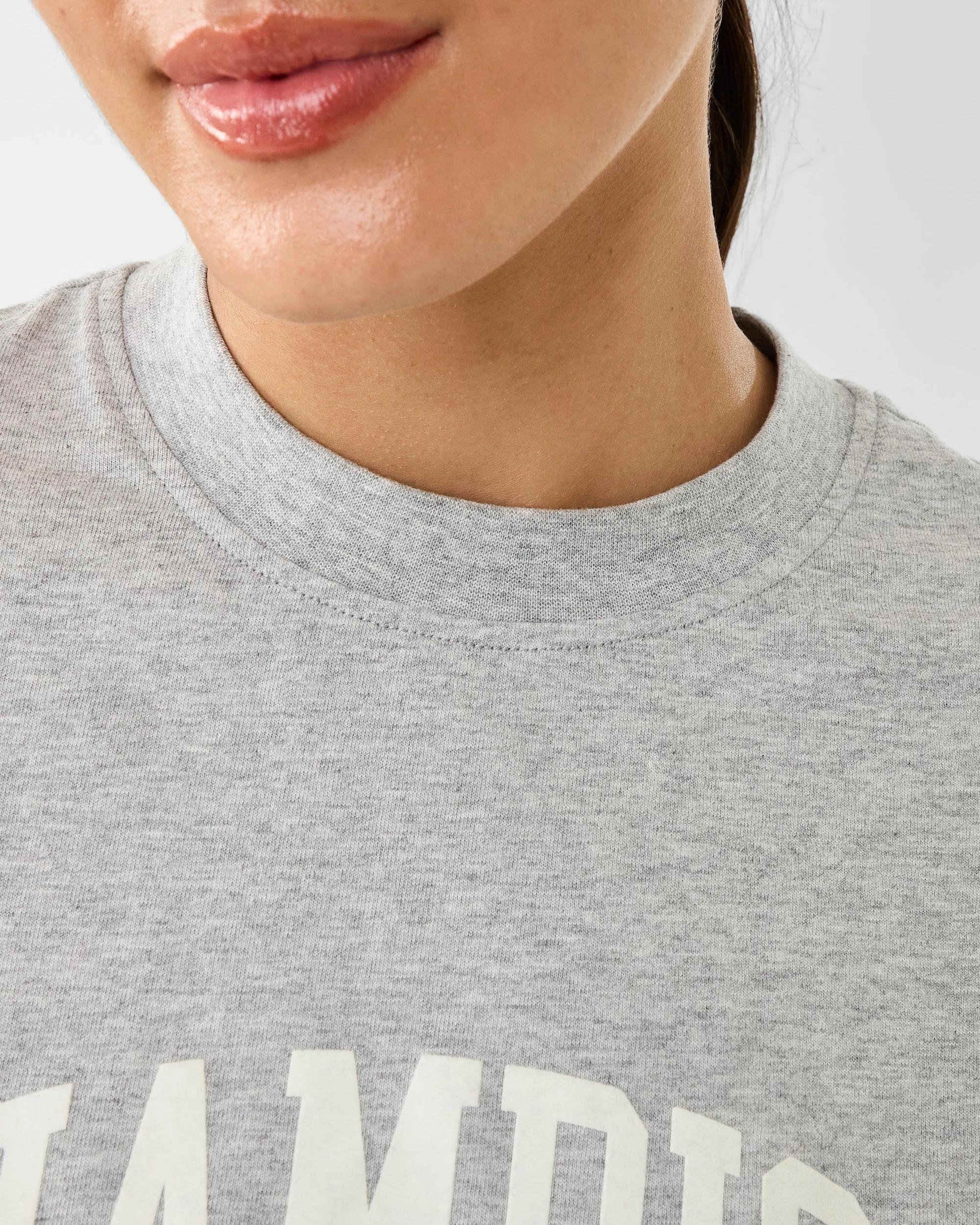 7 Champion Varsity Womens Crop T-shirt Oxford Ht, 7 of 8