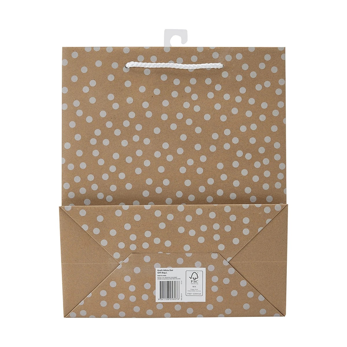 8 Kraft White Dot Gift Bag - Large, 8 of 8