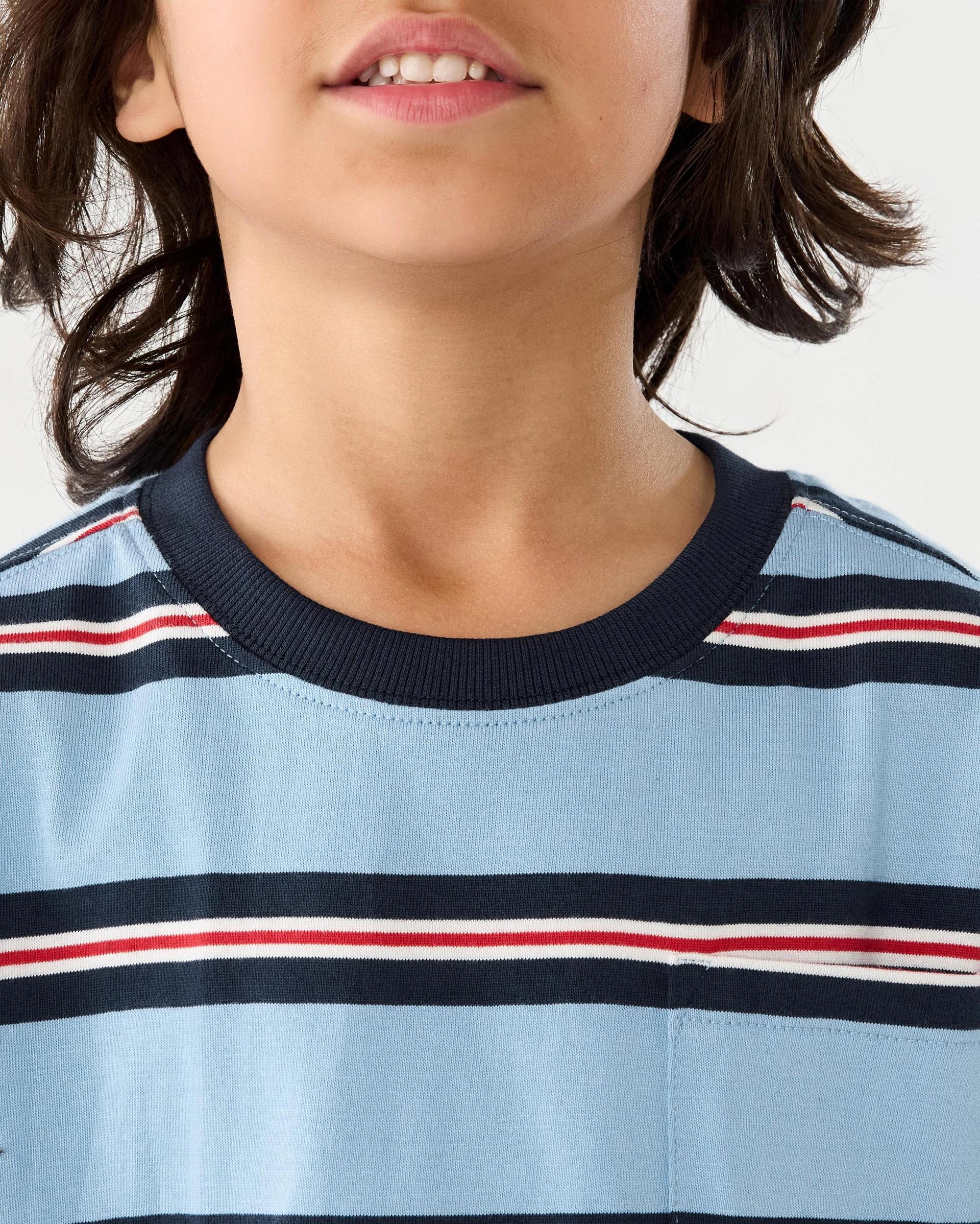 5 Oversized Stripe T-shirt Blu Stripe, 5 of 7