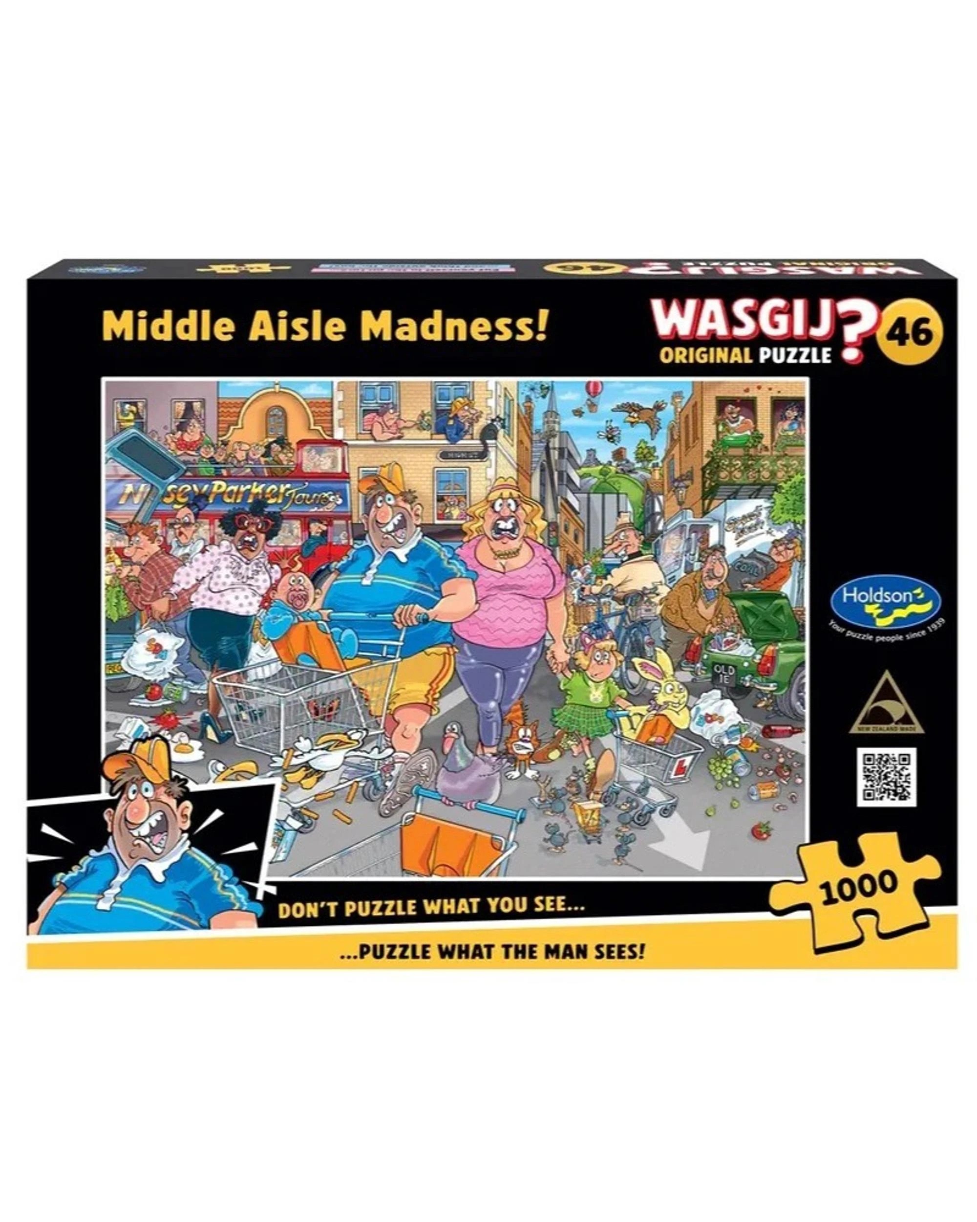 1 Wasgij Original #46 Middle Aisle Madness 1000 Piece Jigsaw Puzzle, 1 of 2