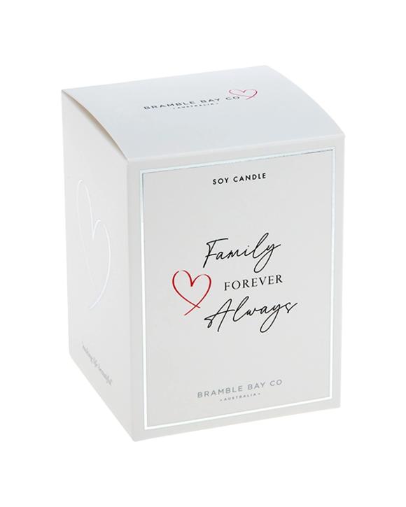 Bramble Bay Family Forever Lemongrass & Persian Lime Scented Soy Candle Home Fragrance 300g - White