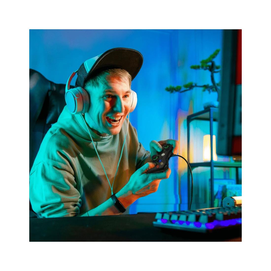 4 Laser Wired Usb-a Gaming Controller 2.5m Cable Black For Pc Computer Laptop, 4 of 8