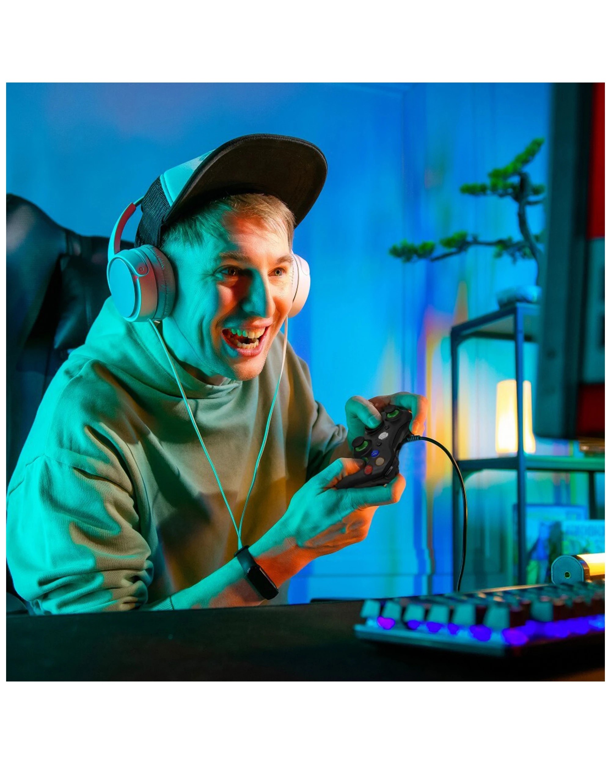 4 Laser Wired Usb-a Gaming Controller 2.5m Cable Black For Pc Computer Laptop, 4 of 8