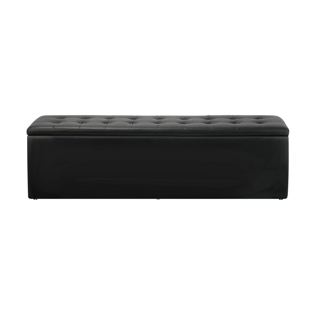 7 Oikiture Storage Ottoman Blanket Box Foot Stool Xl Chest Toy Faux Leather
 - Black, 7 of 10