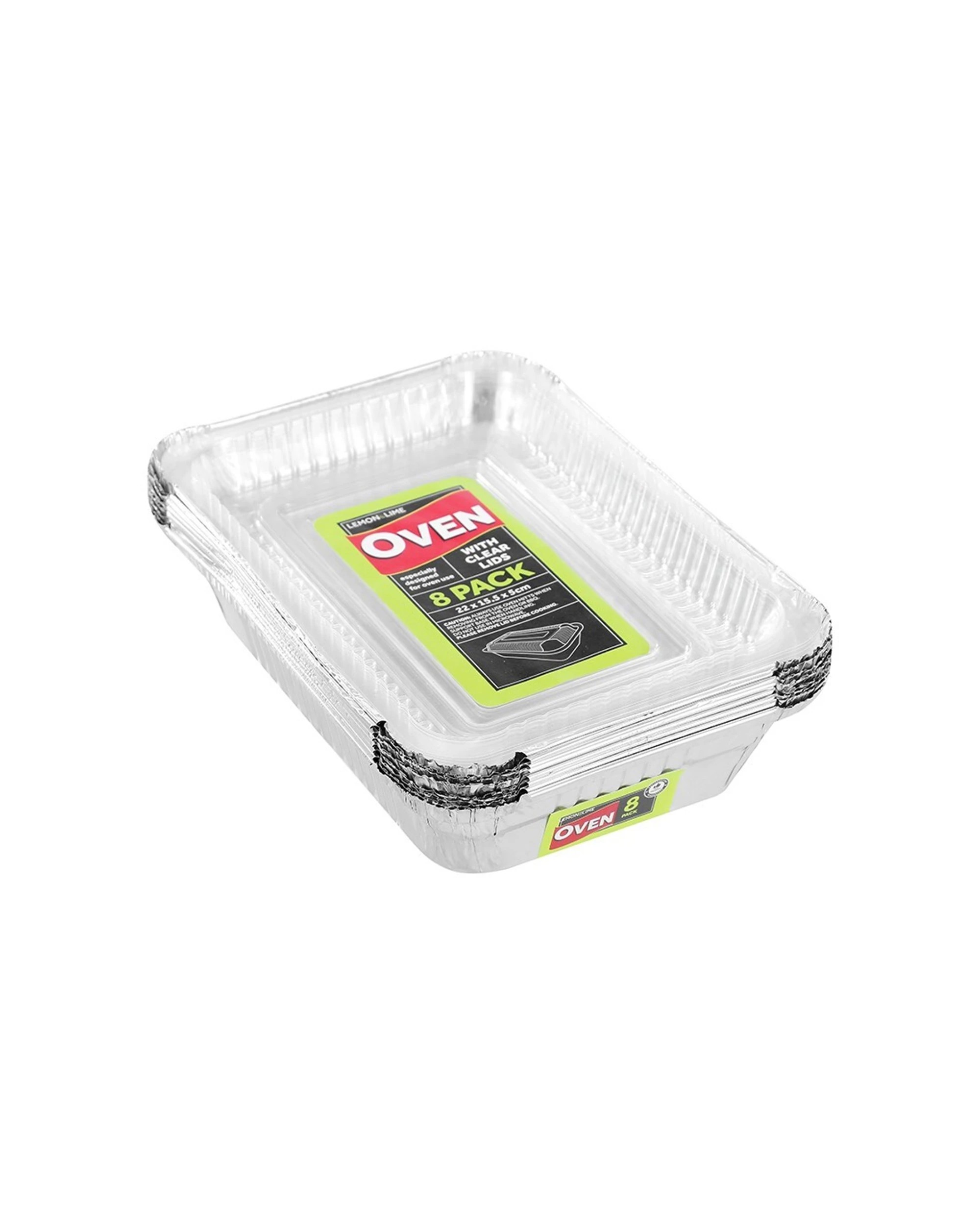 3 Lemon & Lime 6x 8pk Baking Foil Tray Rectangle With Plastic Lid - Multi, 3 of 6