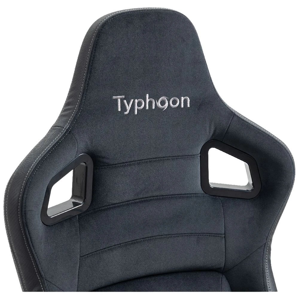 6 Typhoon Viper XL Gaming Chair Fabric Black Ergonomic Chairs and Desk Chairs, 6 of 10