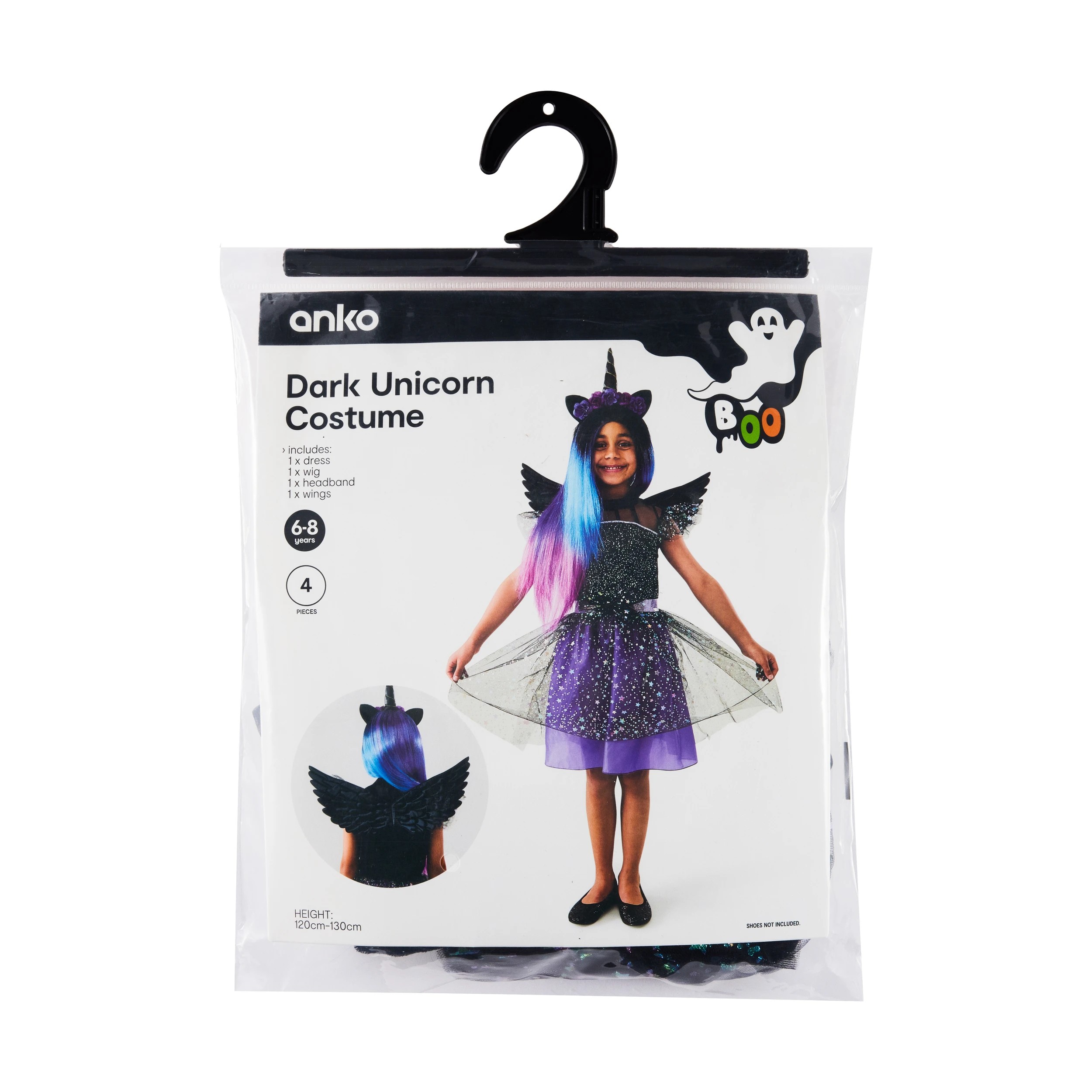 9 4 Piece Dark Unicorn Costume - Ages 6-8, 9 of 10