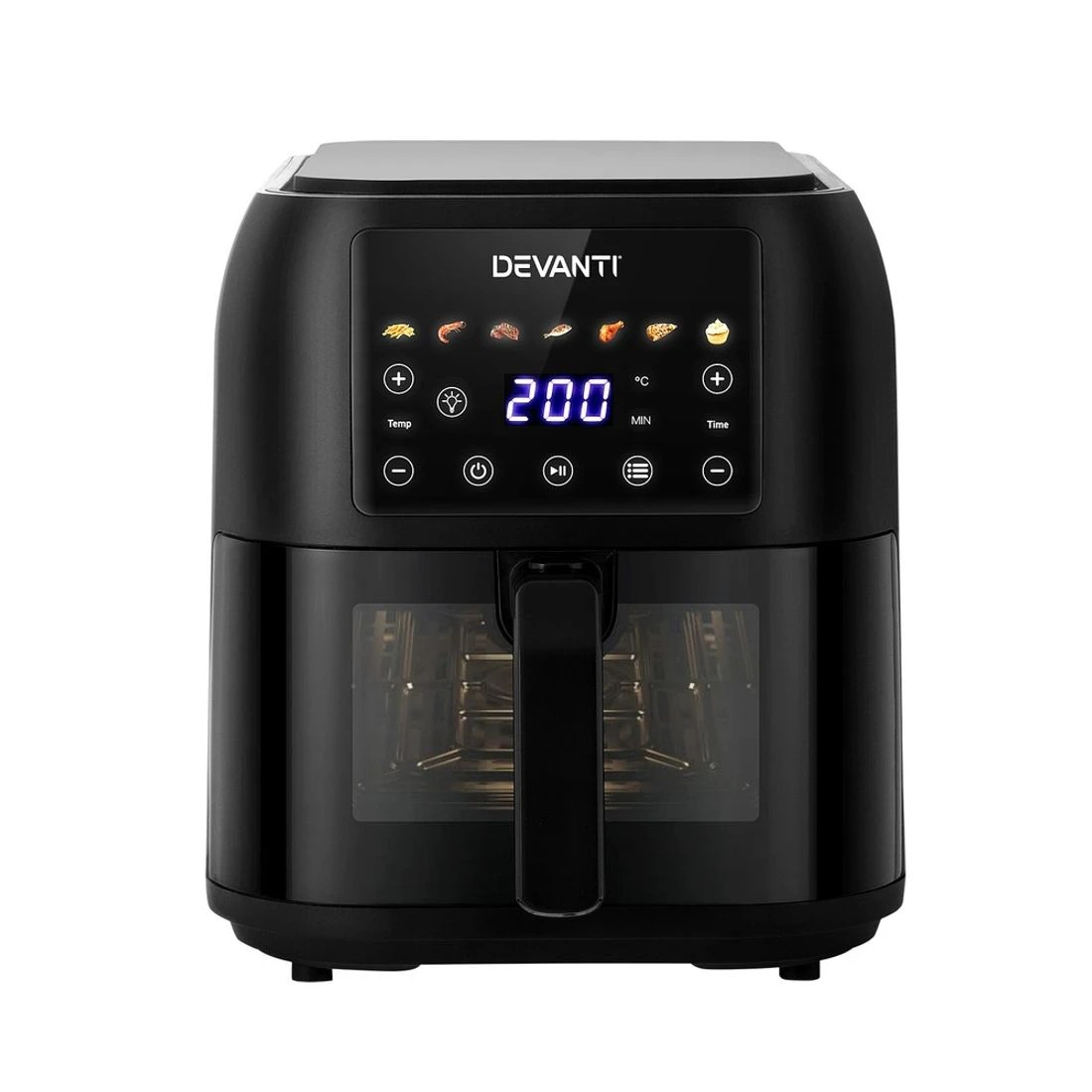 1 Devanti Air Fryer 8L LCD Fryers - Black, 1 of 7