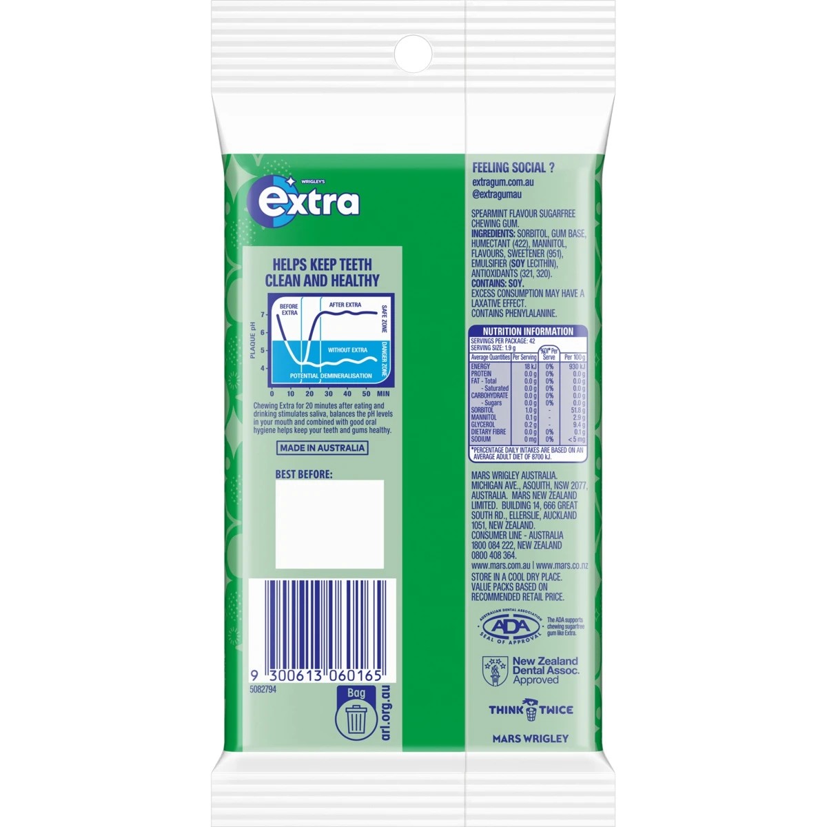 2 3 Pack Value Wrigley's Extra Spearmint Sugar Free Chewing Gum 81g, 2 of 5
