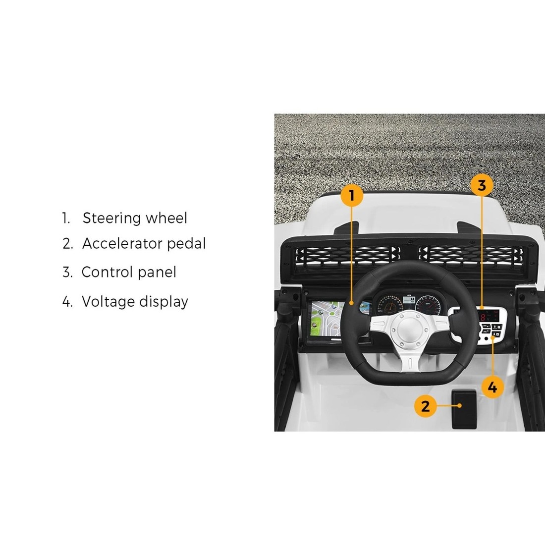 4 Mazam Kids Ride On Car Electric Toys Jeep 12v Remote Vehicle Car Gift
 - White, 4 of 10