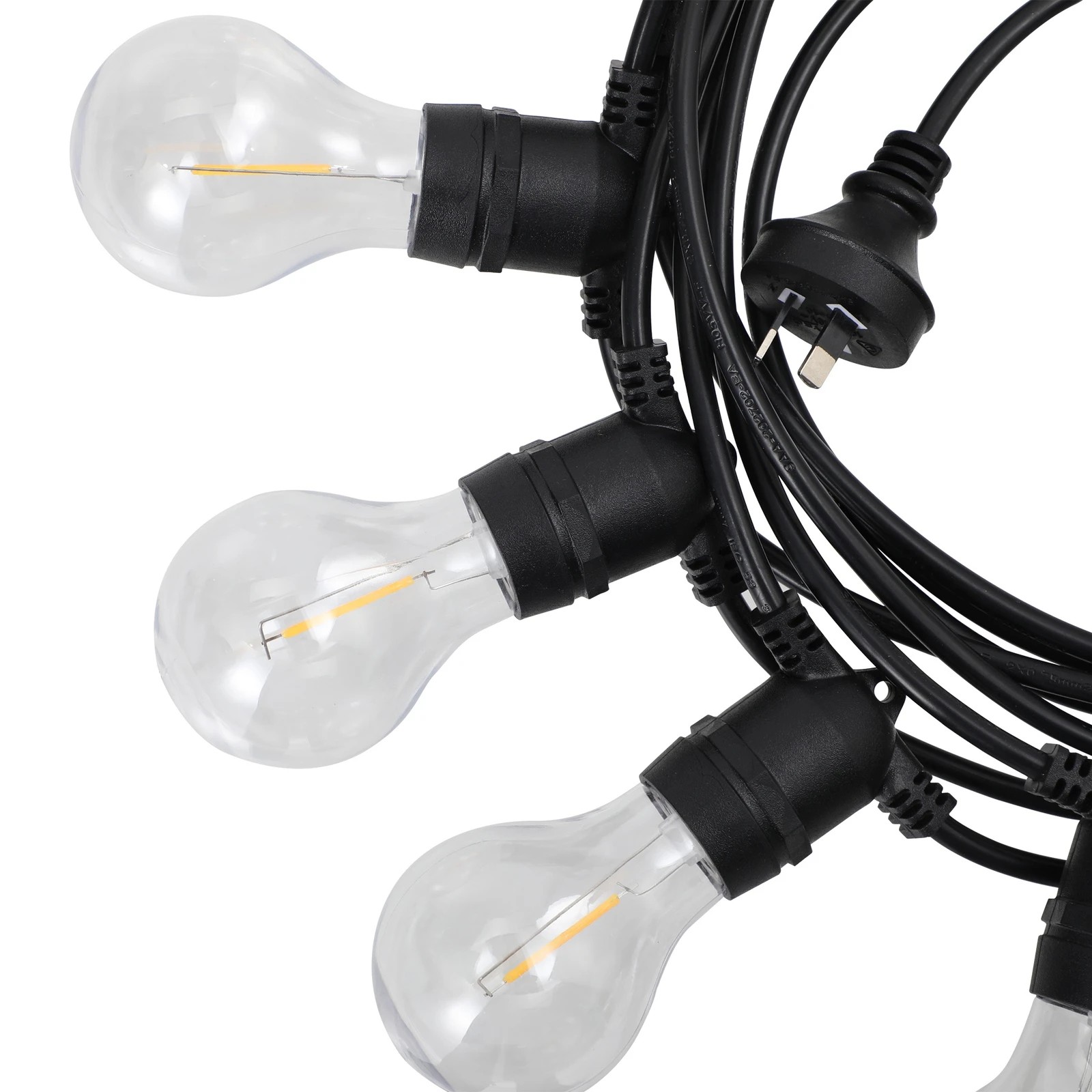 10 Mazam 20M Solar Festoon String Lights LED Christmas Party Decor - Black, 10 of 10