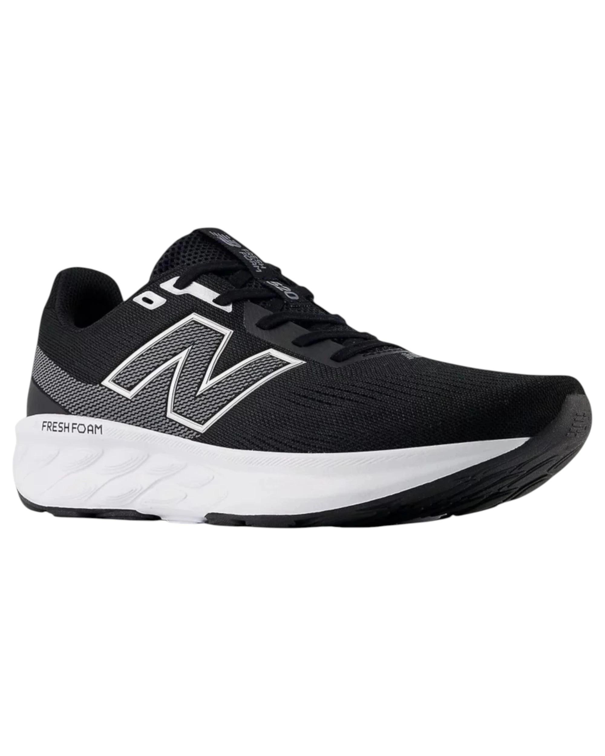 4 New Balance Mens Fresh Foam 520 v9 Athletic Running Shoes BLACK/WHITE, 4 of 5