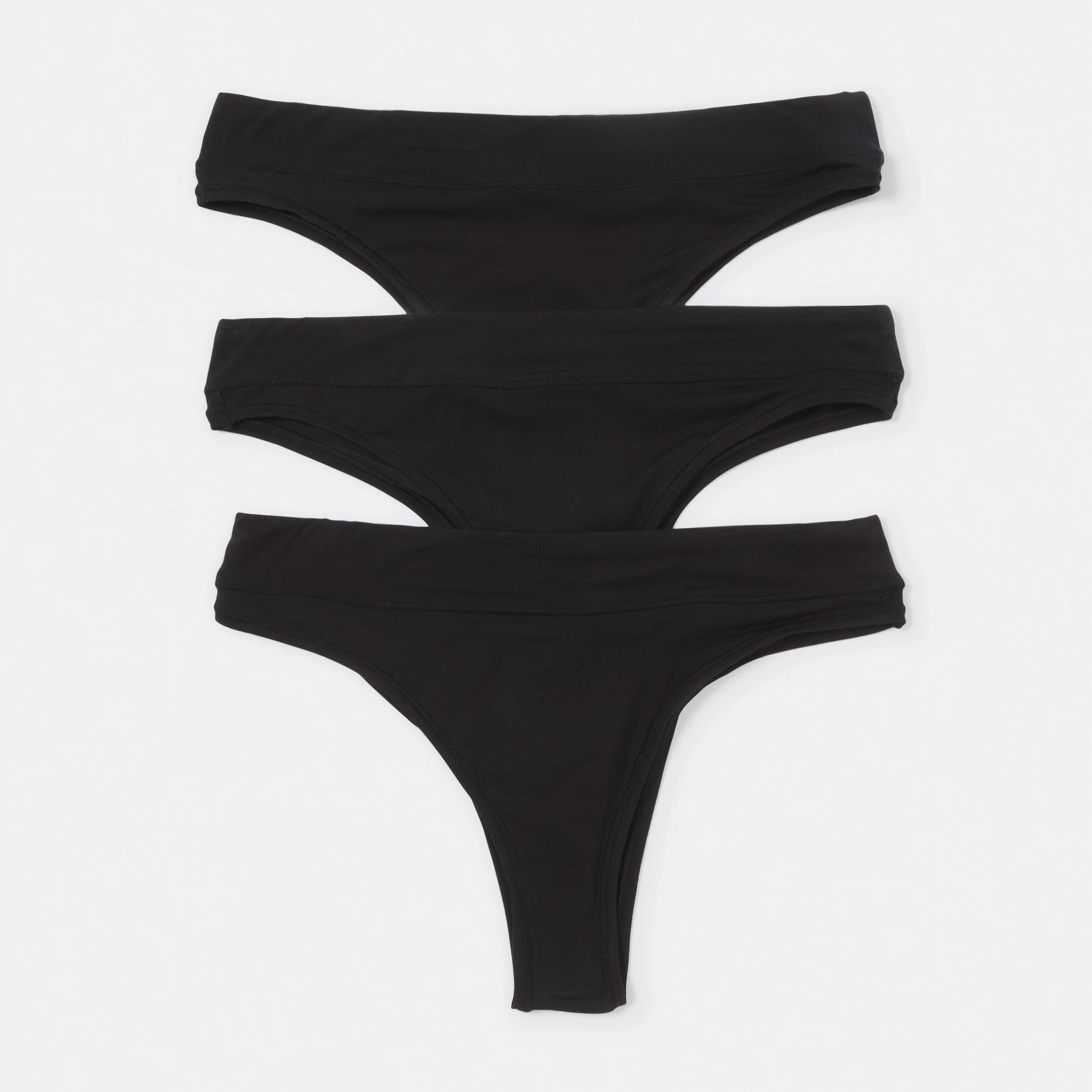 1 3 Pack Bamboo Blend Cheeky Bikini Briefs Black, 1 of 6