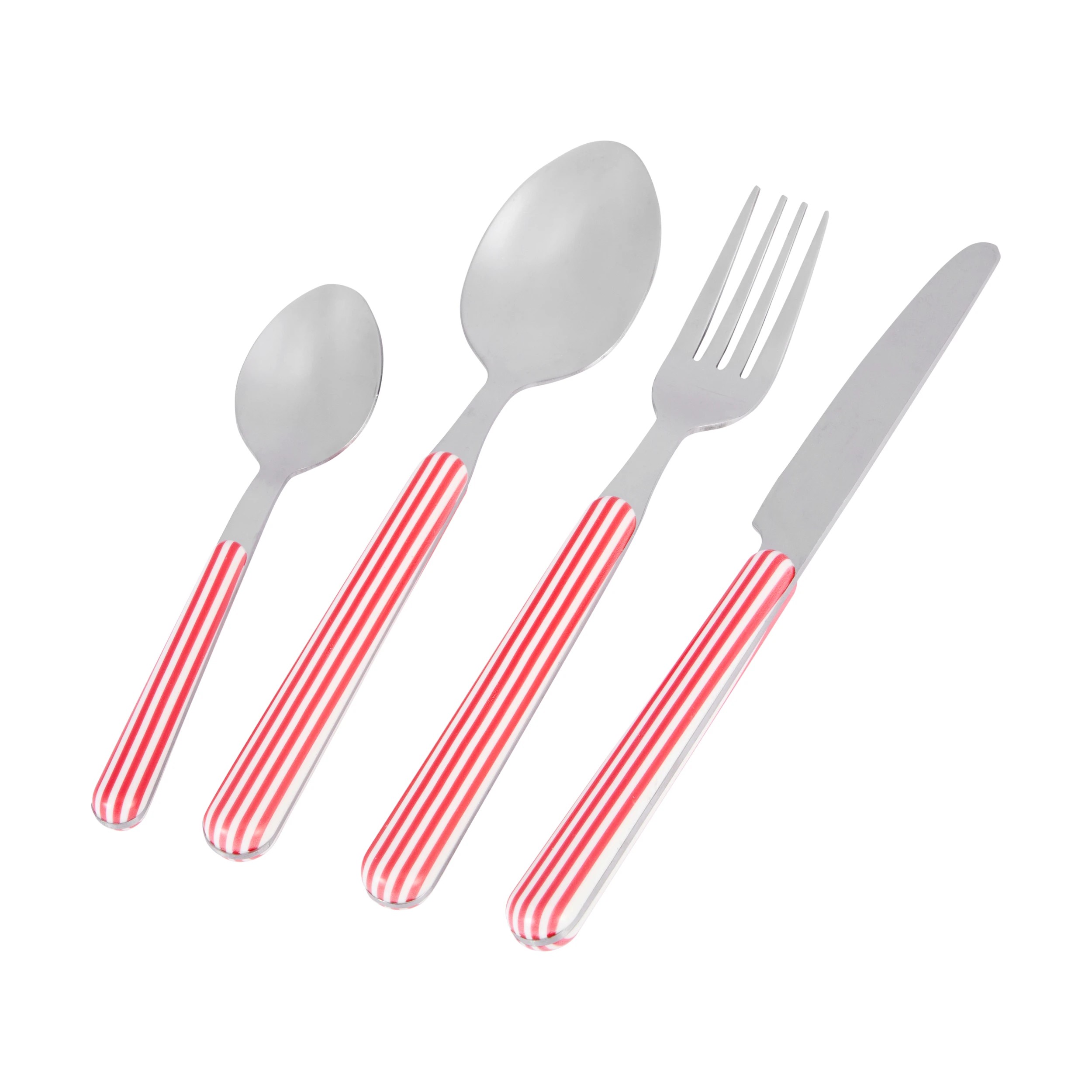 1 16 Piece Red Stripe Cutlery Set, 1 of 6