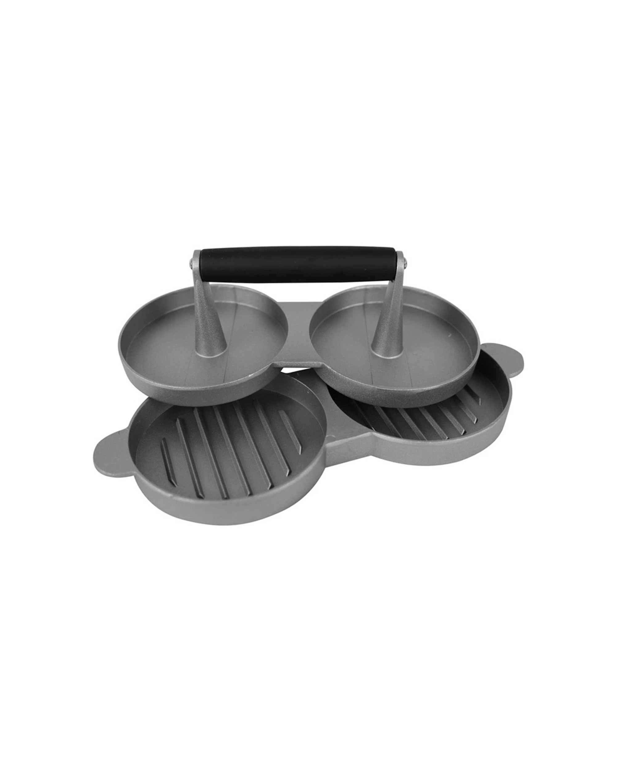 1 Avanti Non-Stick Double Burger Press Hamburger Patty Cooking Mould 11.5cm - Silver, 1 of 1