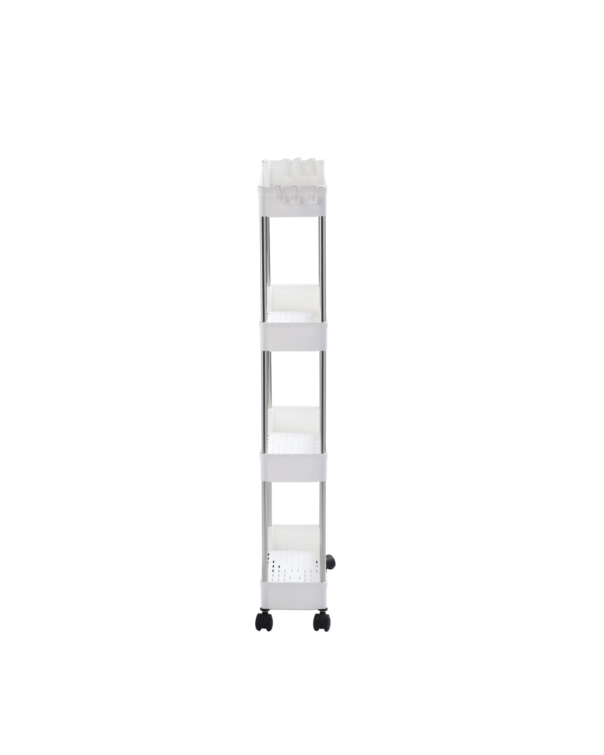 3 Sherwood Home 4 Tier Storage Organiser 40x12.5x86cm - White, 3 of 4
