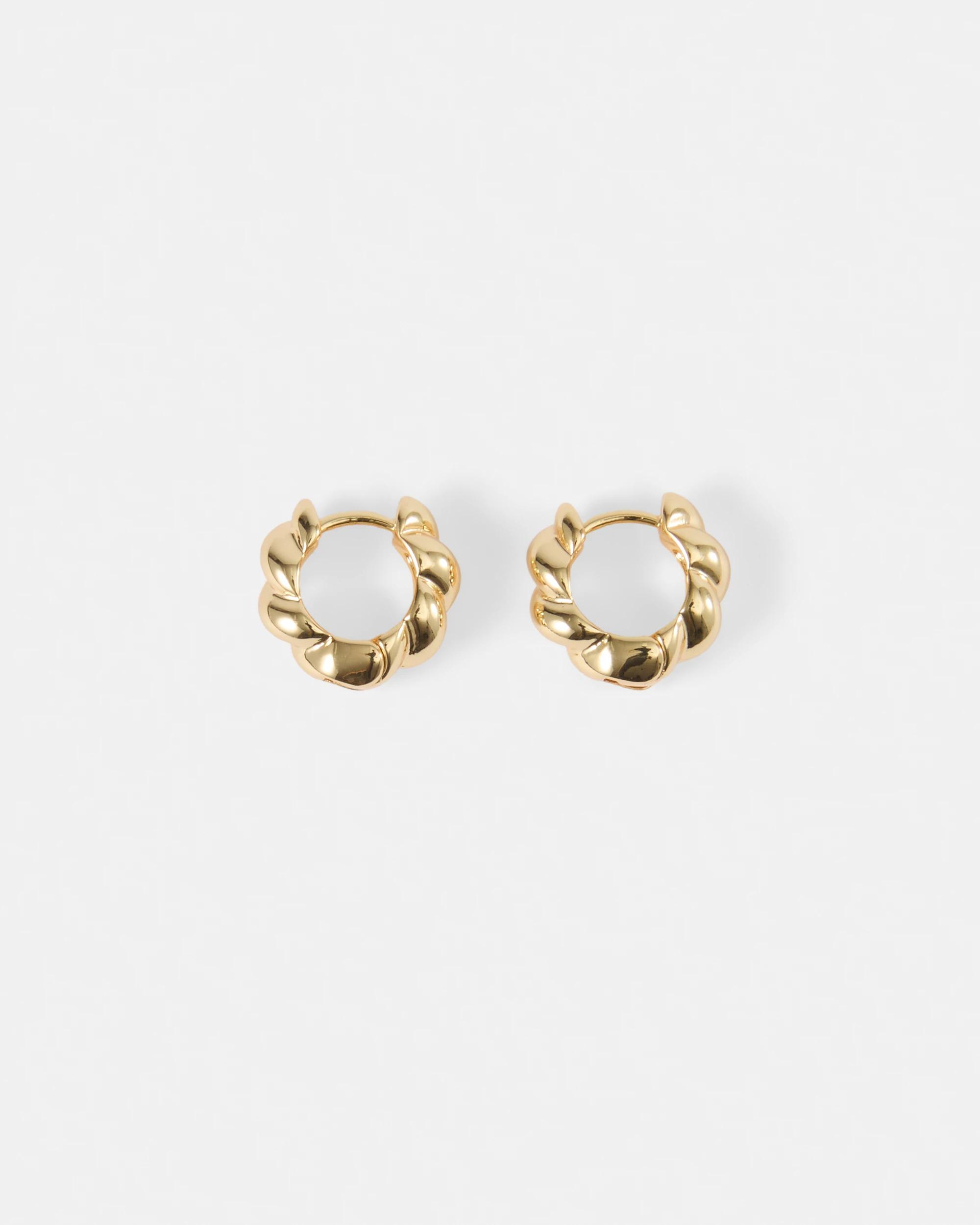 3 18K Gold Plated Bubble Hoop Earrings Gold, 3 of 6