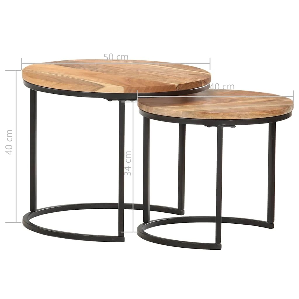 9 Vidaxl Nesting Table Wooden Coffee Table - Brown, 9 of 9