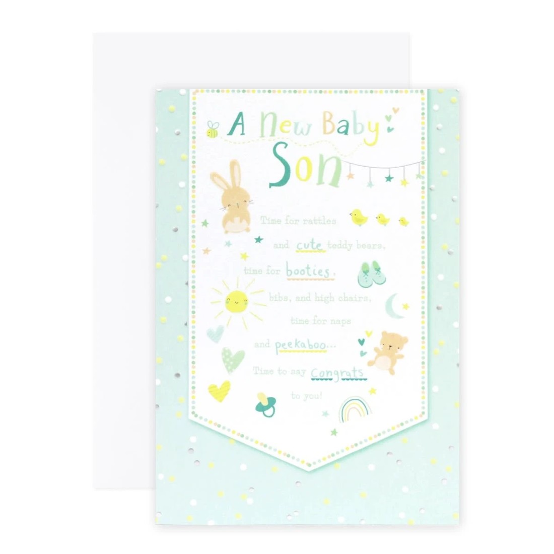 1 Connections from Hallmark New Baby Son Congratulations Card - Lots of Love, 1 of 2