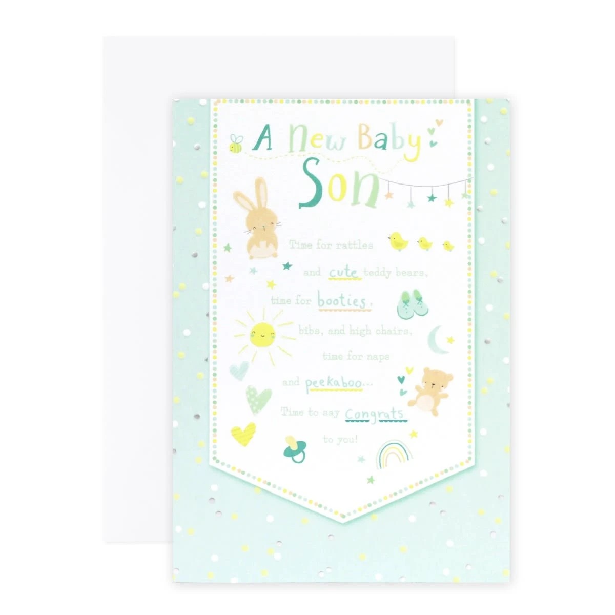 1 Connections from Hallmark New Baby Son Congratulations Card - Lots of Love, 1 of 2