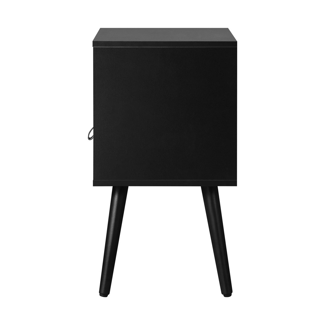 9 Oikiture Bedside Tables Side Table Storage Cabinet Leather Handle
 - Black, 9 of 10