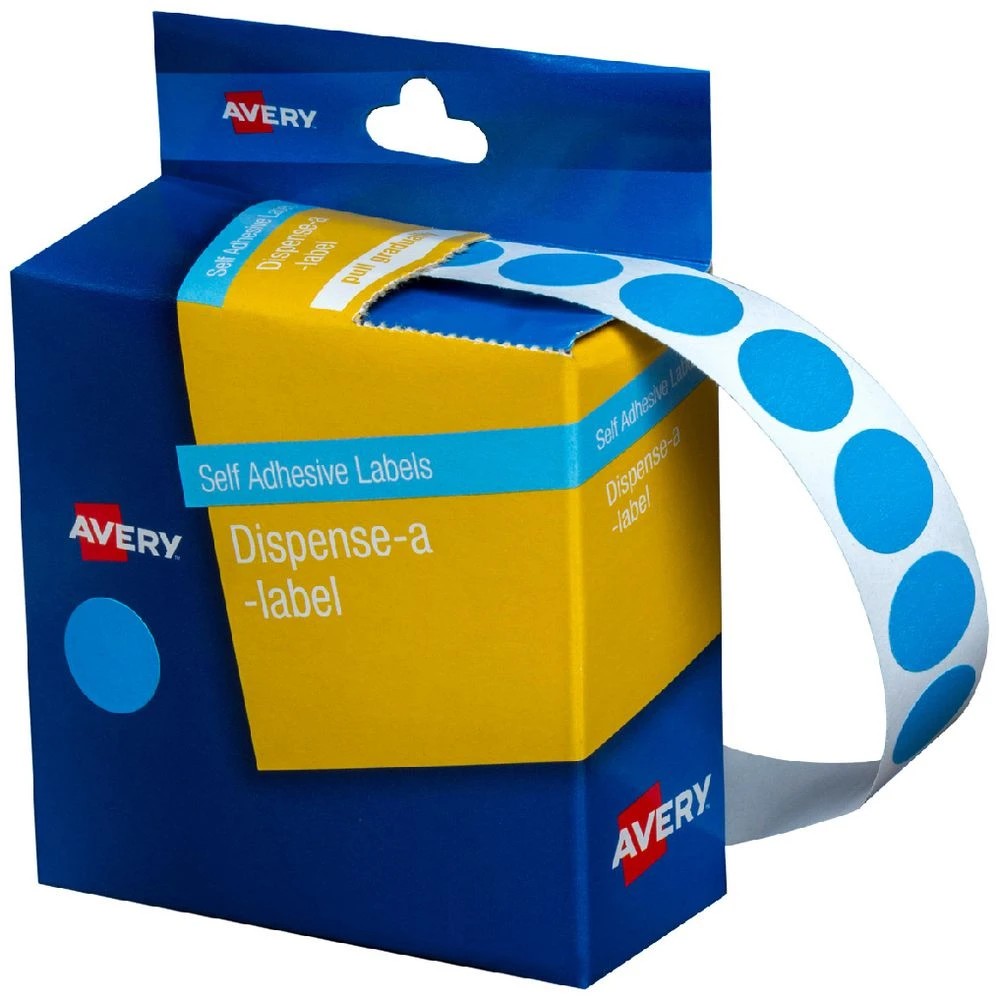 1 Avery Light Circle Labels Light Blue 14mm 1050 Pack, 1 of 2