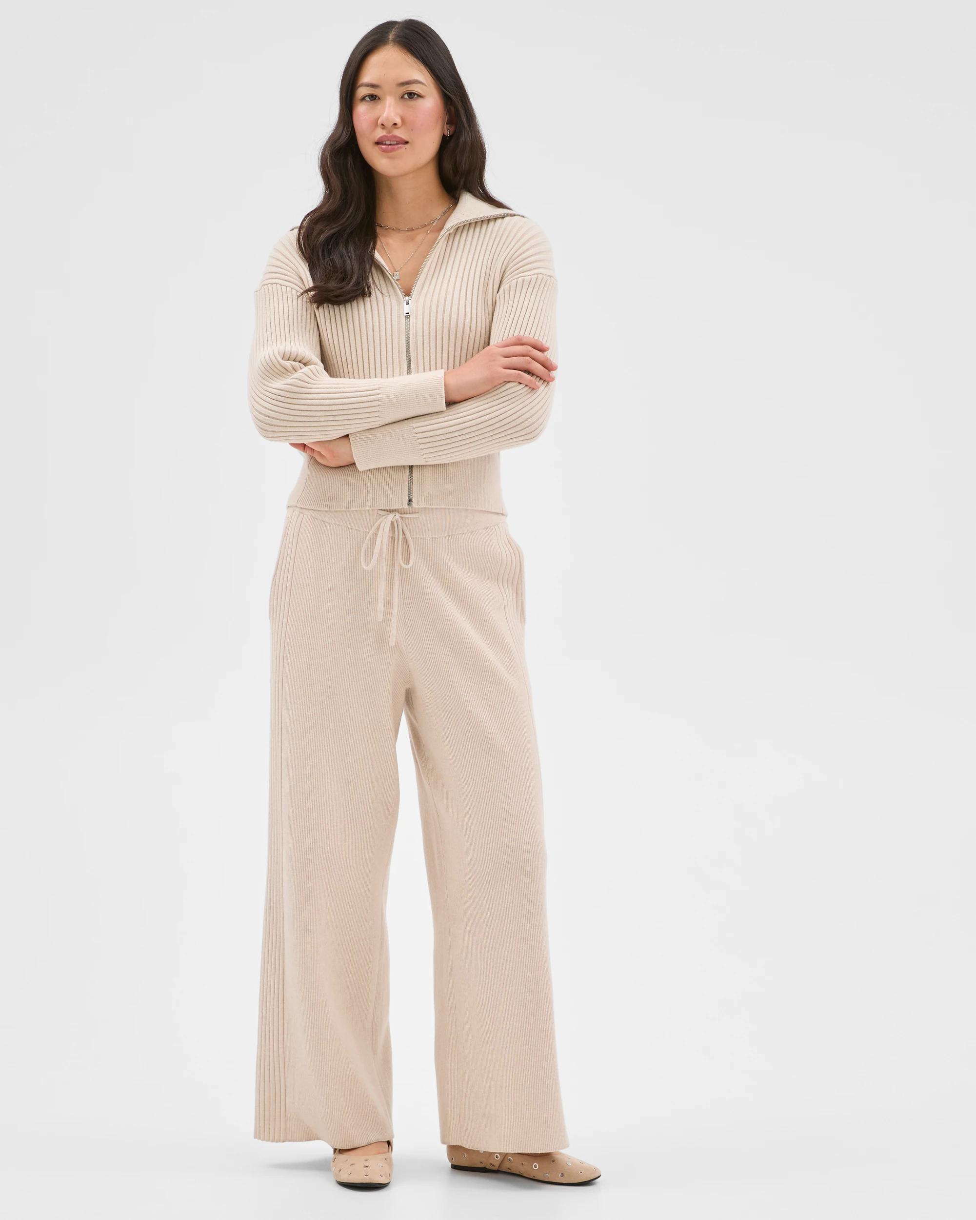 1 Target Woman Clean Knit Rib Lounge Pants BIRCH MARLE, 1 of 7