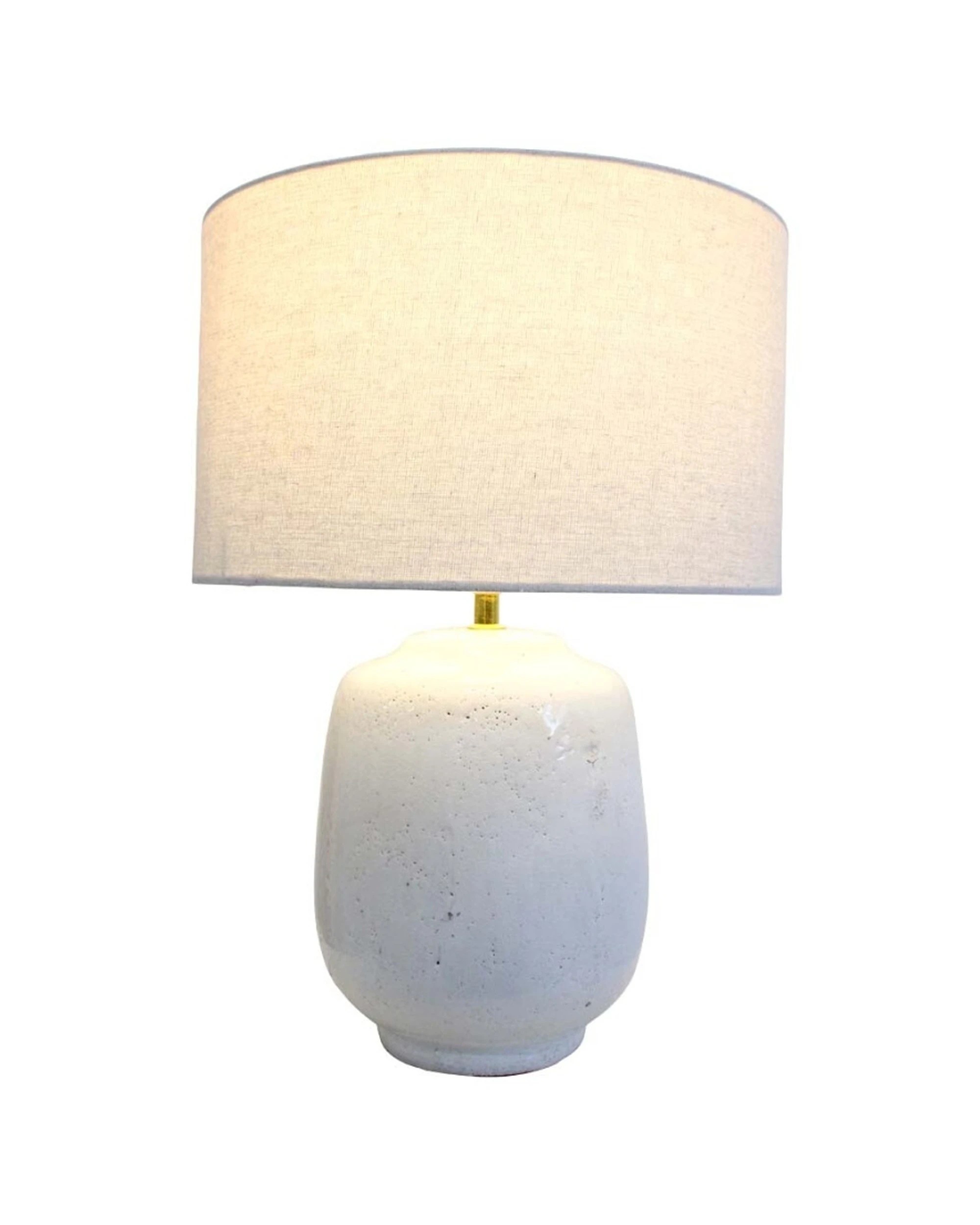 1 LVD Sierra Hand-Glazed Terracotta Base Table Lamp Home Decor 35x35x50.5cm - White, 1 of 2