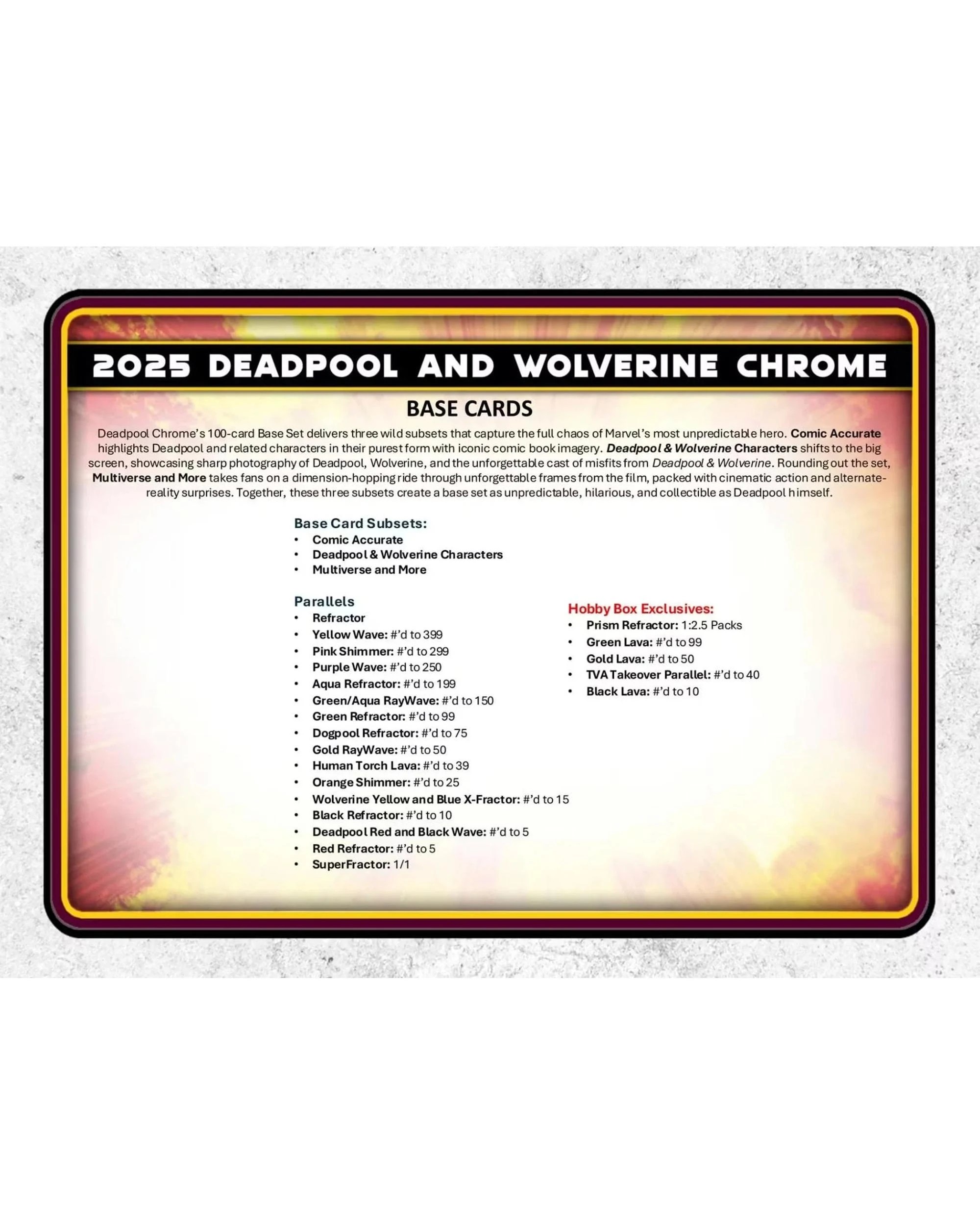 5 Topps 2025 Chrome Marvel Deadpool Blaster Box, 5 of 10