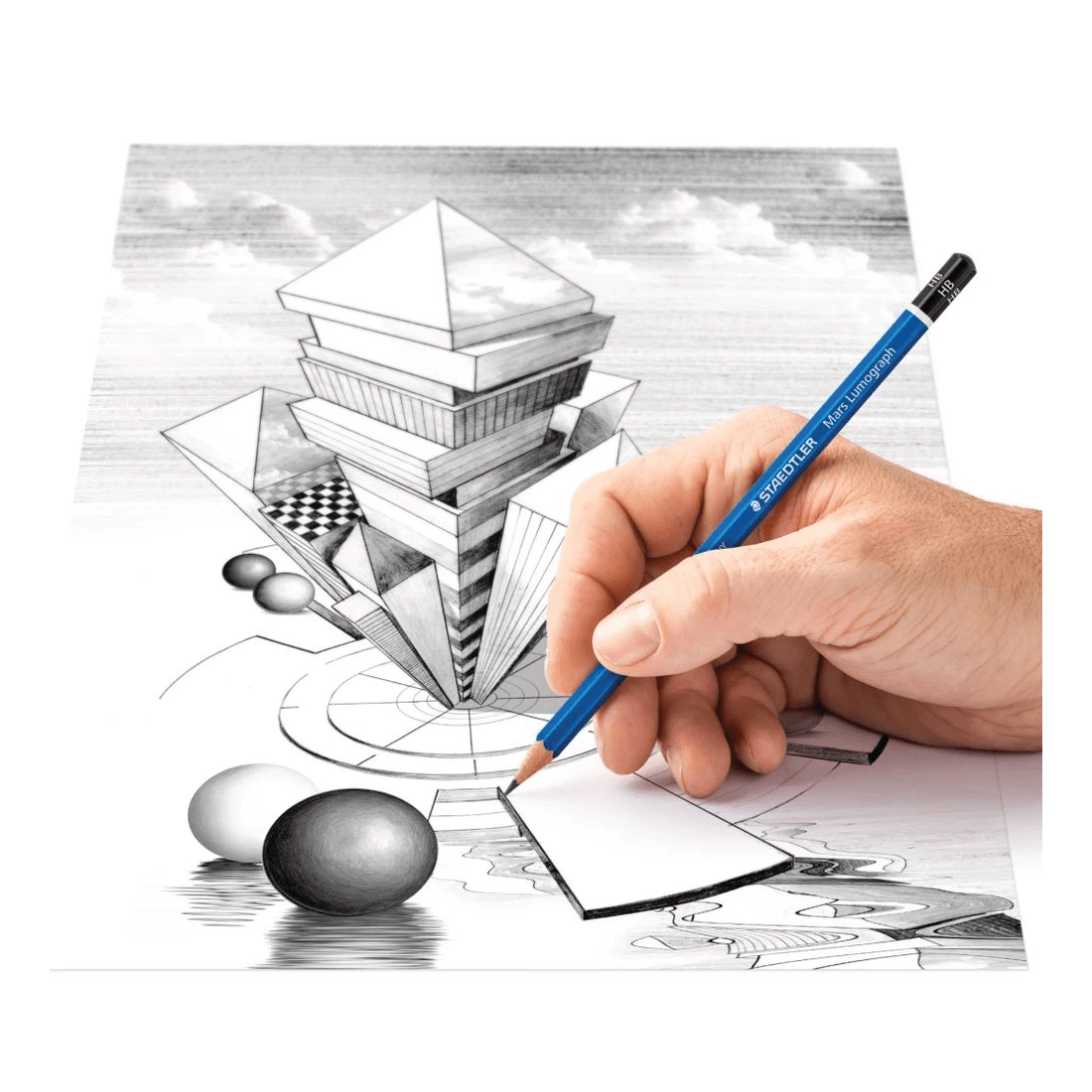 6 Staedtler Mars Lumograph Graphite Pencil 2B, 6 of 7