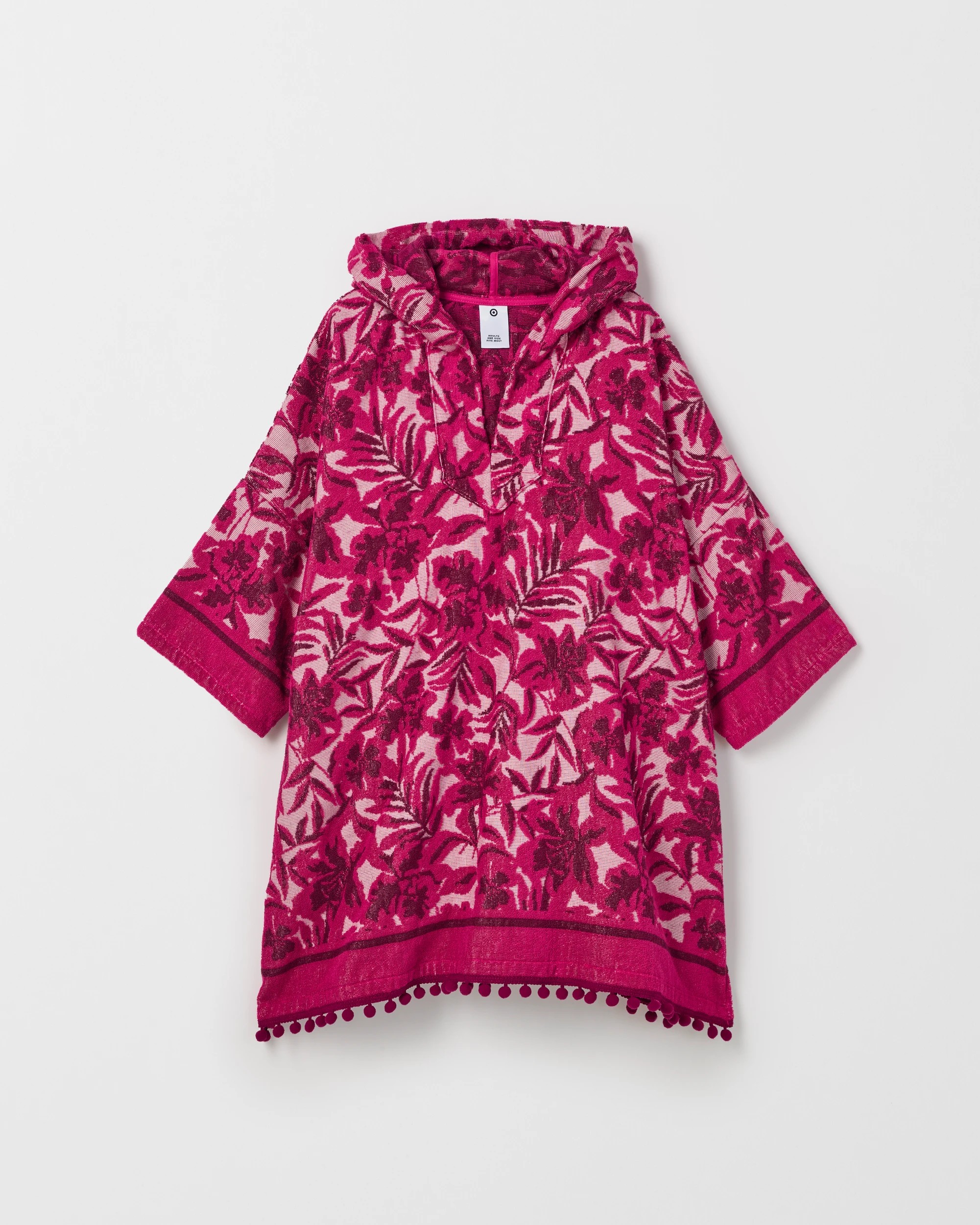 1 Target Serena Floral Jacquard Hooded Towel - Pink, 1 of 2