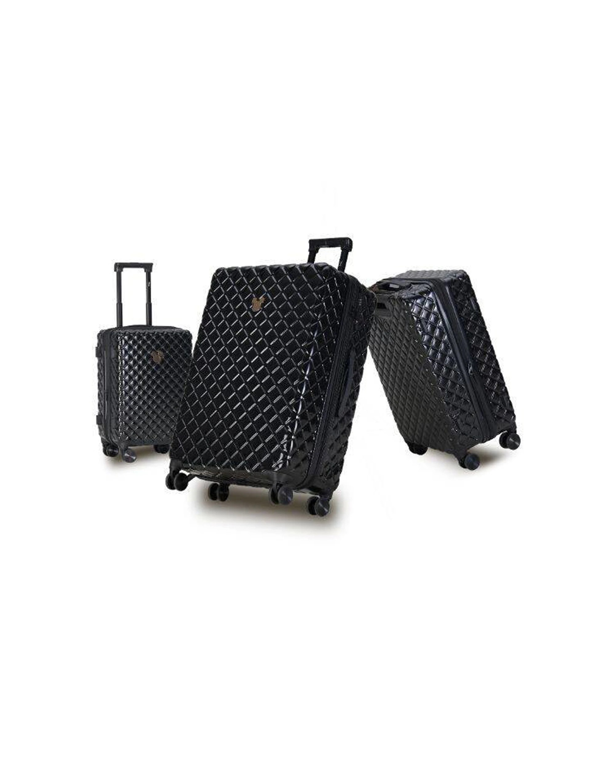 3 Disney 3Pc Disney Mickey Suitcase Durable Trolley Luggage Set - Black, 3 of 5