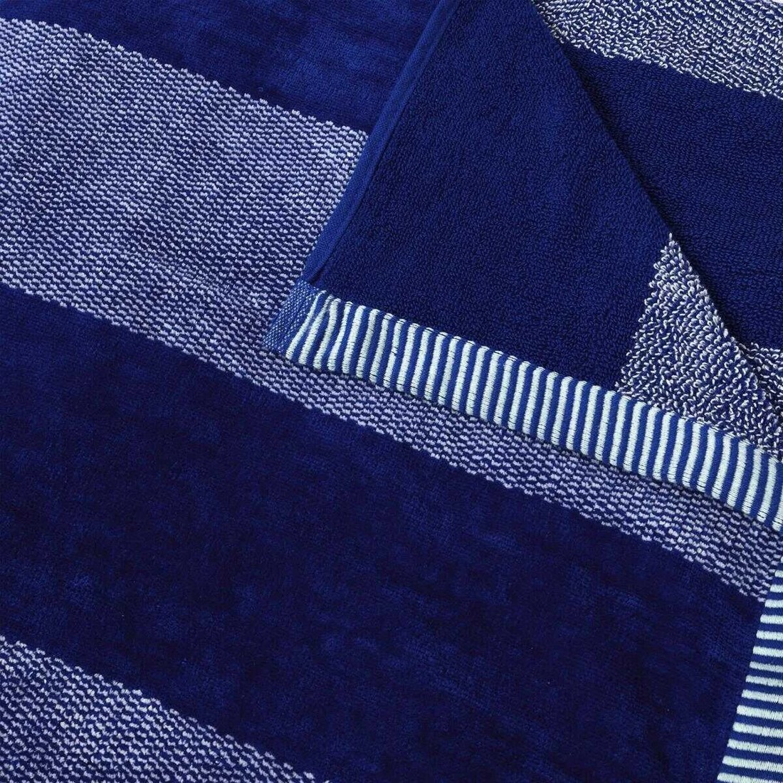 5 Striped Cotton Beach Blanket - Blue, 5 of 6