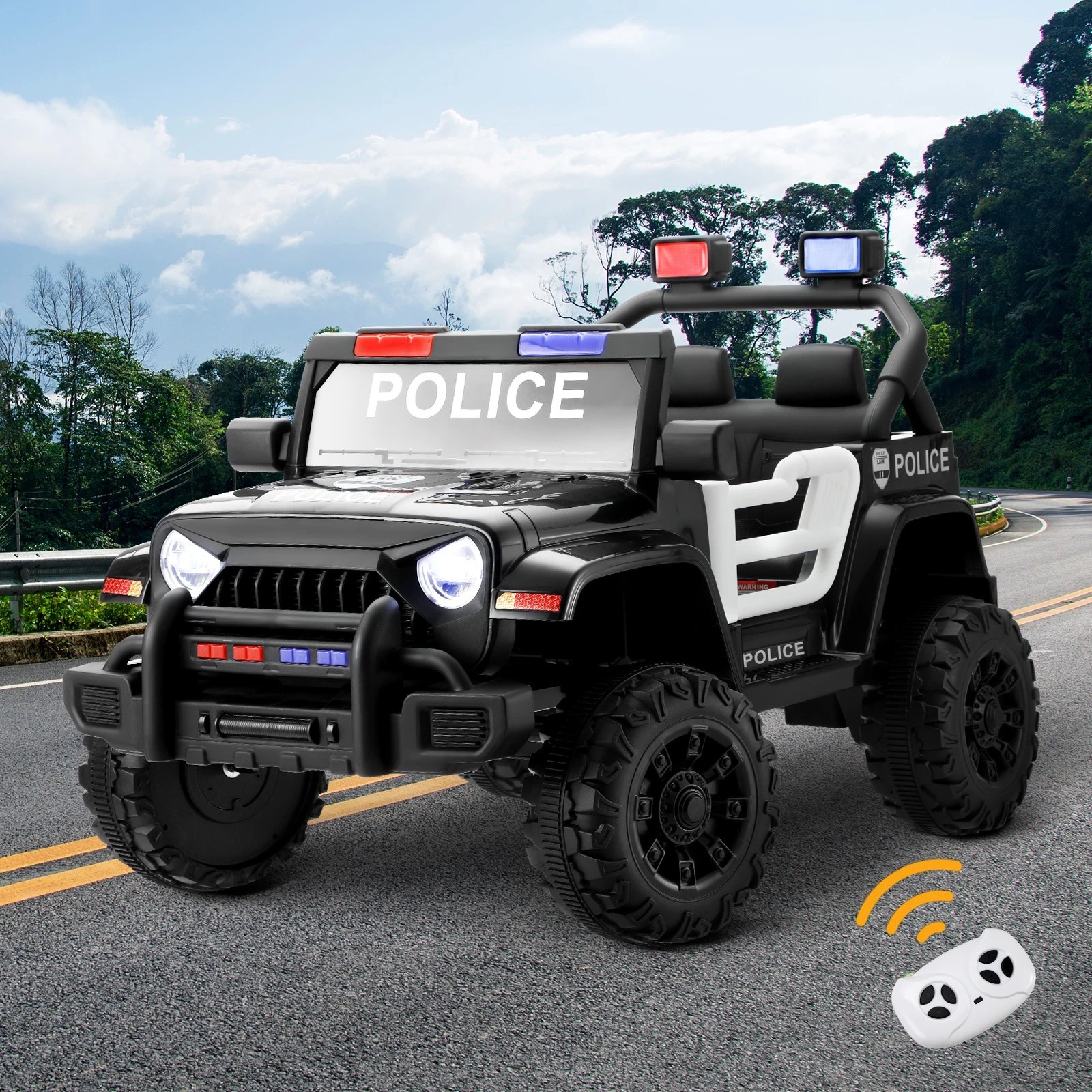 2 Mazam Kids Police Ride On Car Jeep 12v Electric Toy Remote Control Battery Cars
 - Multi, 2 of 10