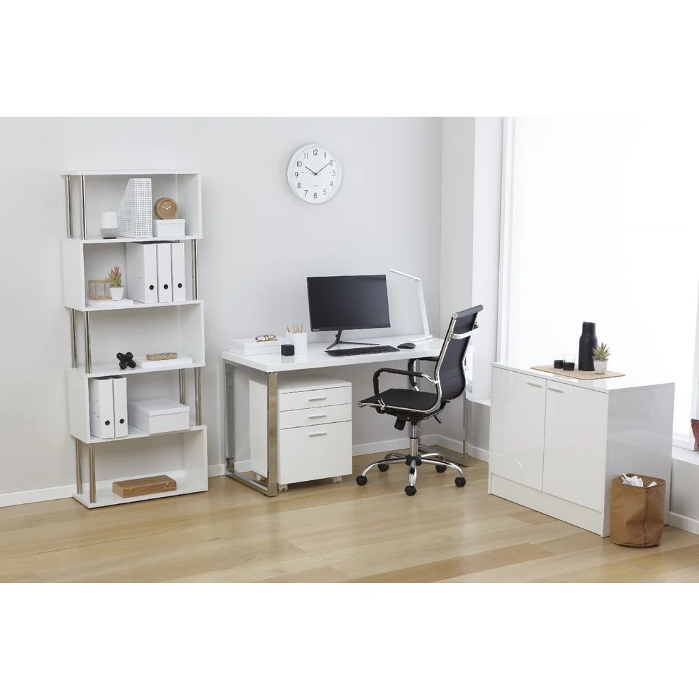 6 Contour Home Office Study 1400mm High Gloss Desk Desks, Tables and Workstations, 6 of 9