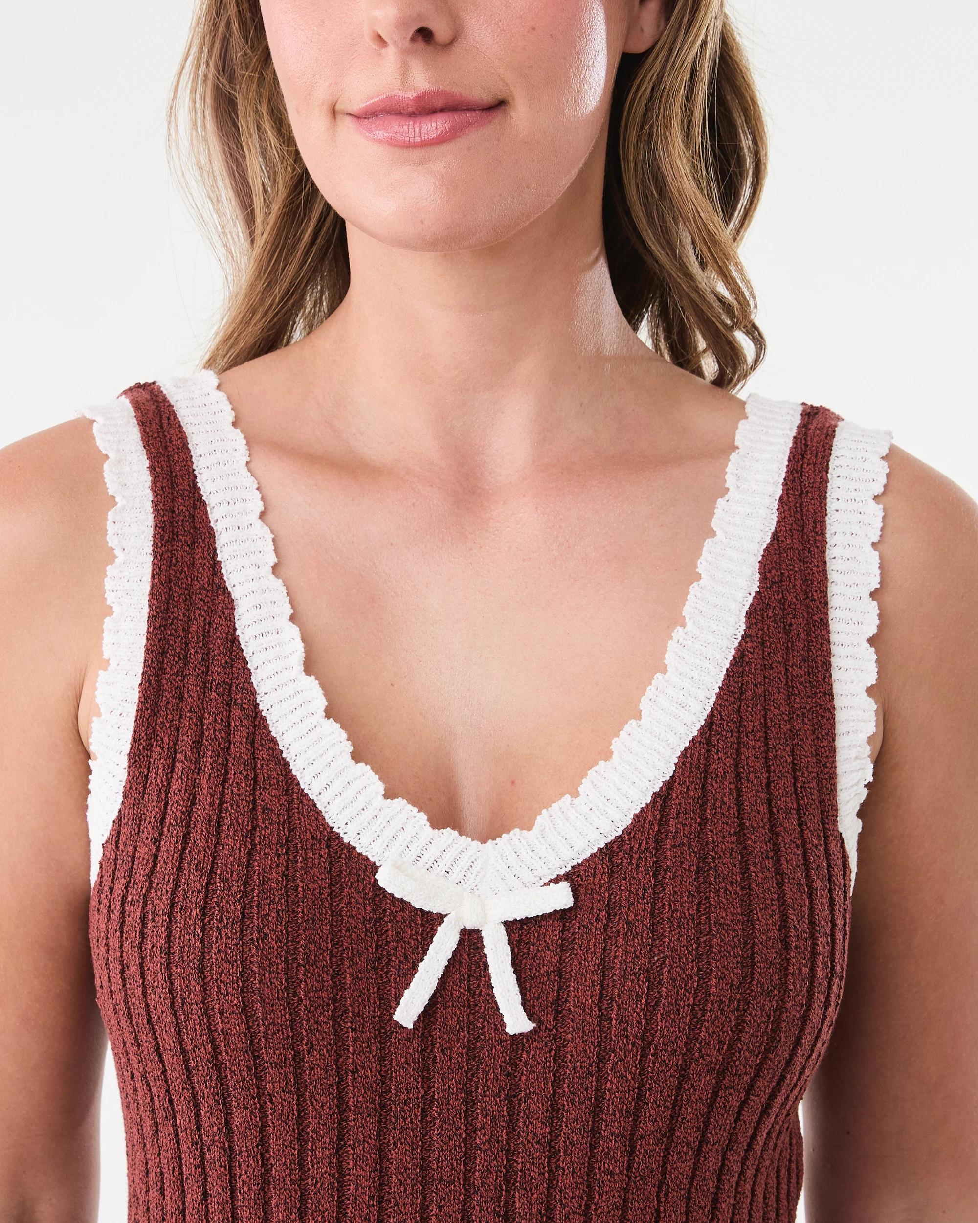 5 Bow Trim Knit Tank SOFT HENNA, 5 of 6