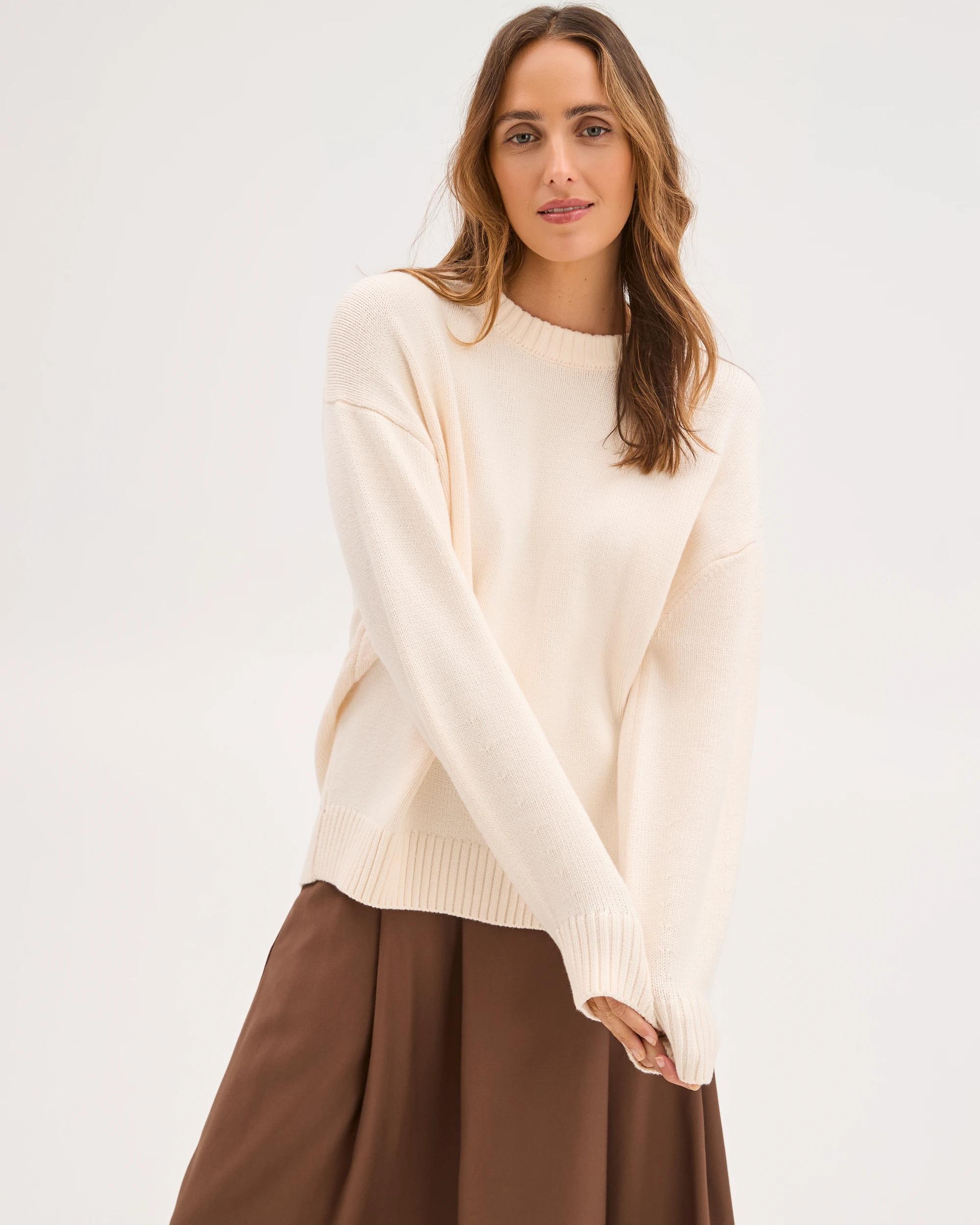 3 Target Woman Australian Cotton Blend Oversized Jumper PEARL, 3 of 7