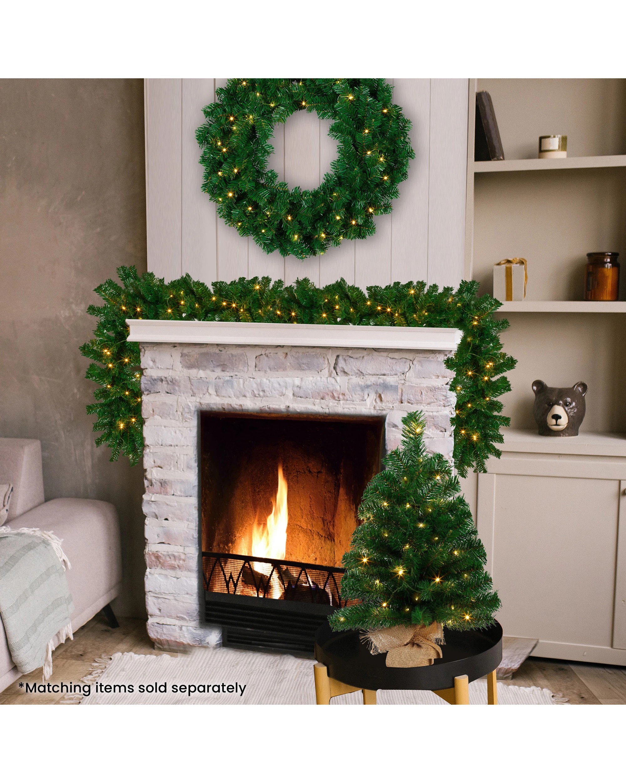 5 Christabelle 61cm Christmas Tree Chadwick Green Pre-Lit LED Lights Tabletop Mini Small, 5 of 5