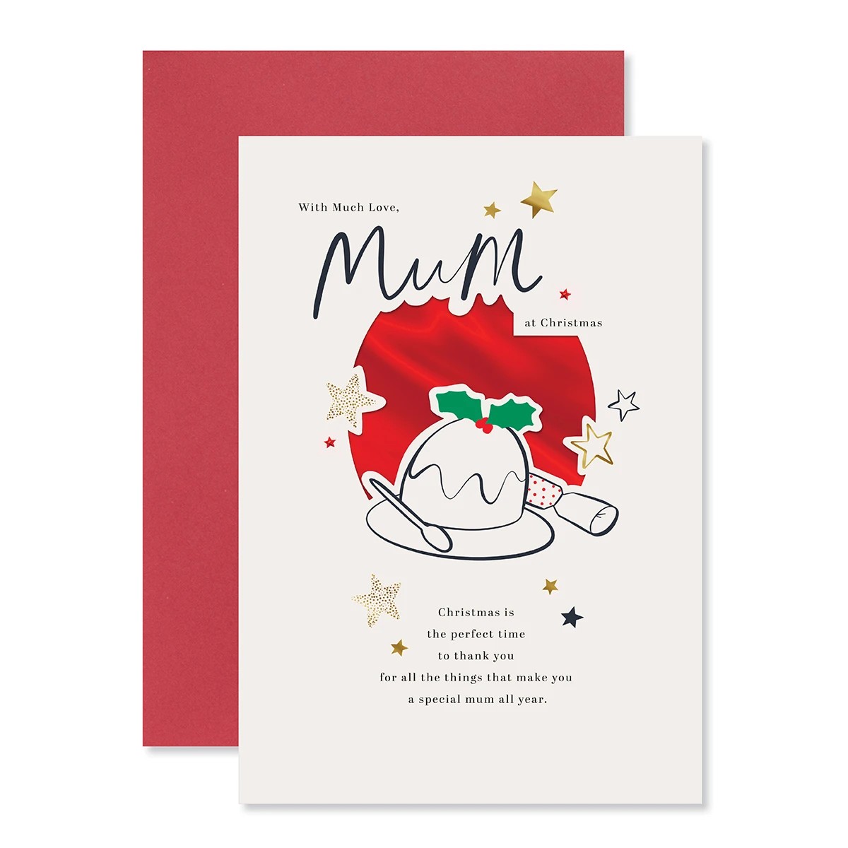 1 Hallmark Christmas Card for Mum - Pudding, 1 of 3
