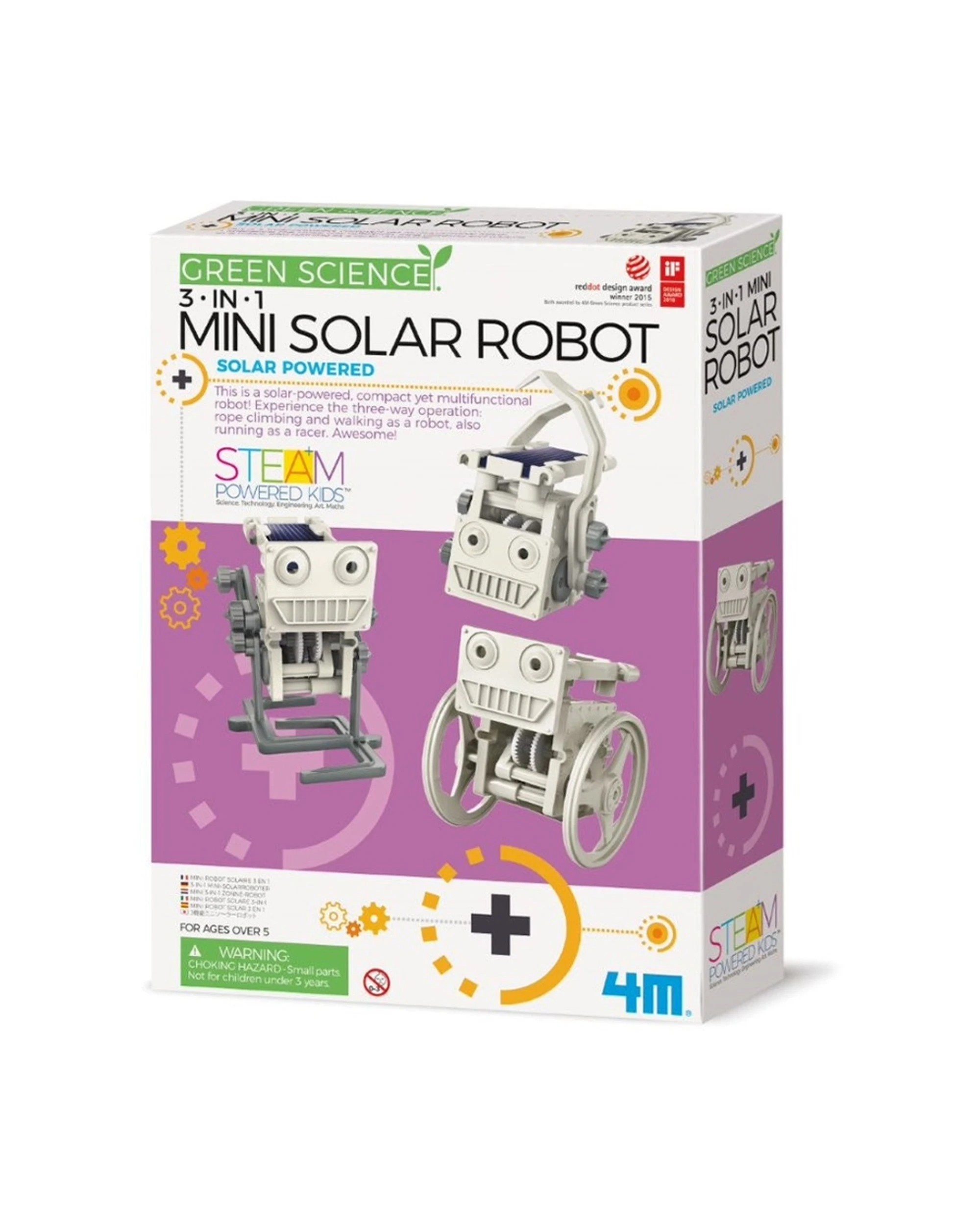 1 4M Eco Engineering 3-in-1 Mini Solar Powered Robot DIY Build Play Kids Toy, 1 of 3