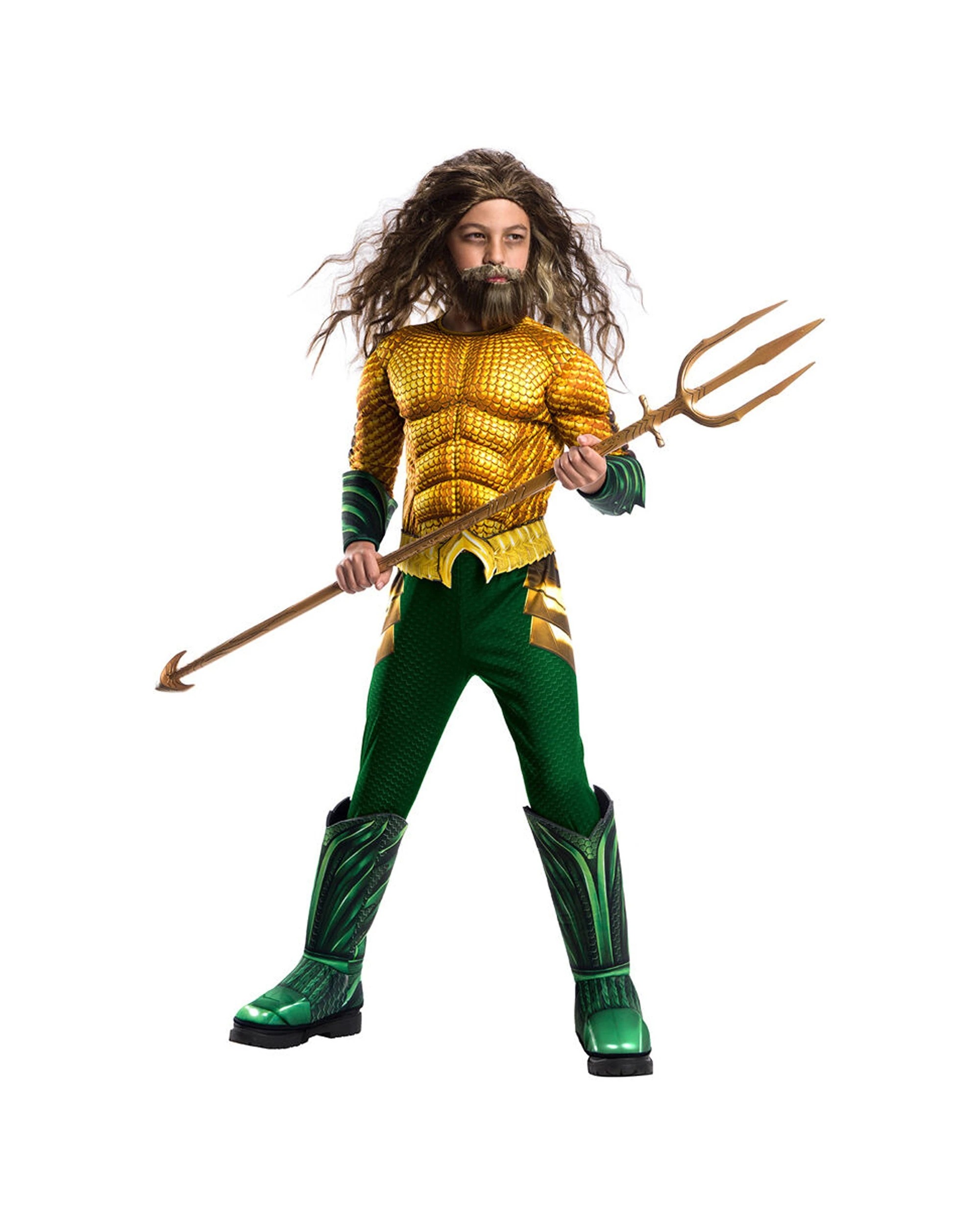 1 Dc Comics Aquaman Deluxe Boys Dress Up Costume Size S - Multi, 1 of 2