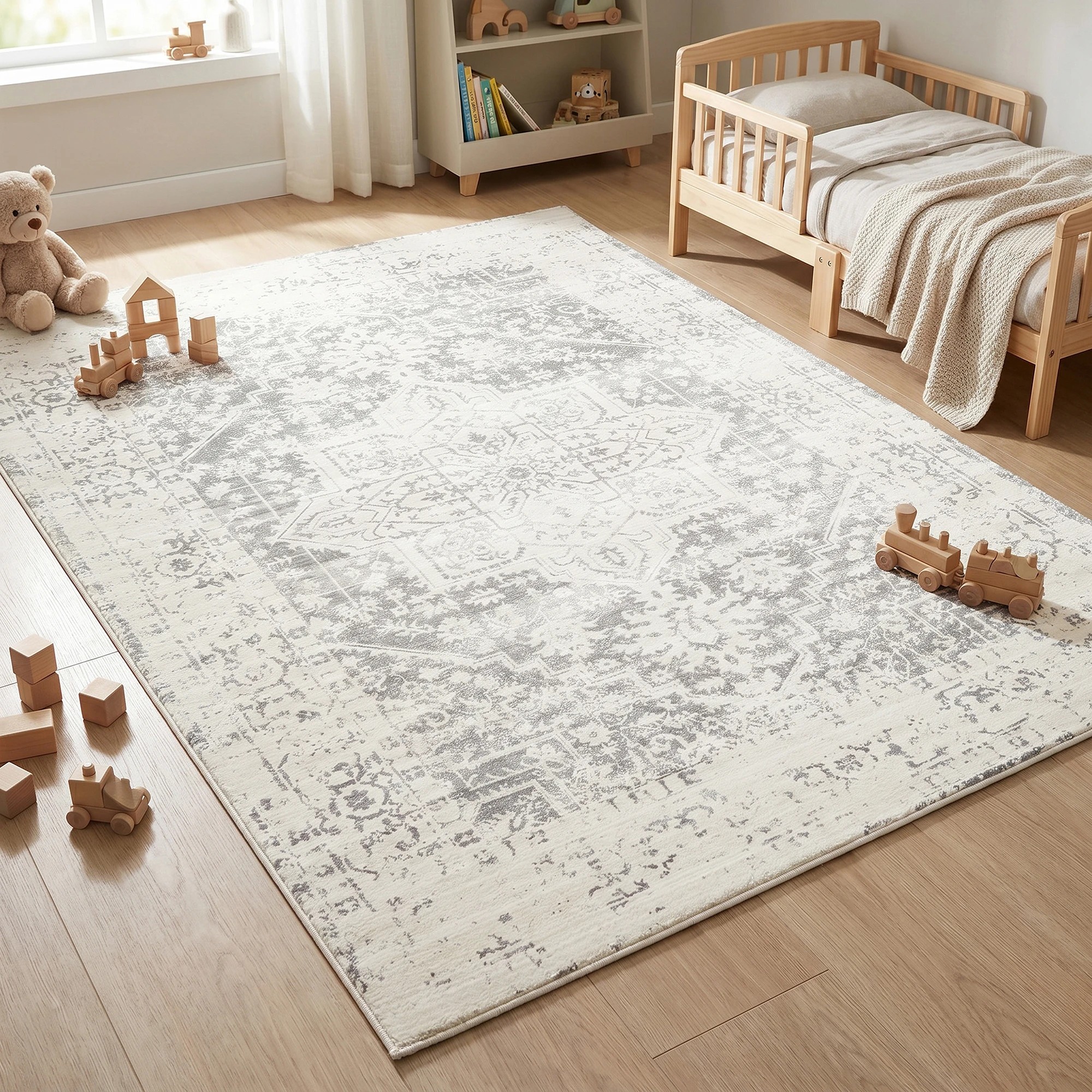 3 Common Ground Rugs Kumo Comfort Mat Asha 290x200cm - Large Soft Memory Foam Rug - Silver, 3 of 8