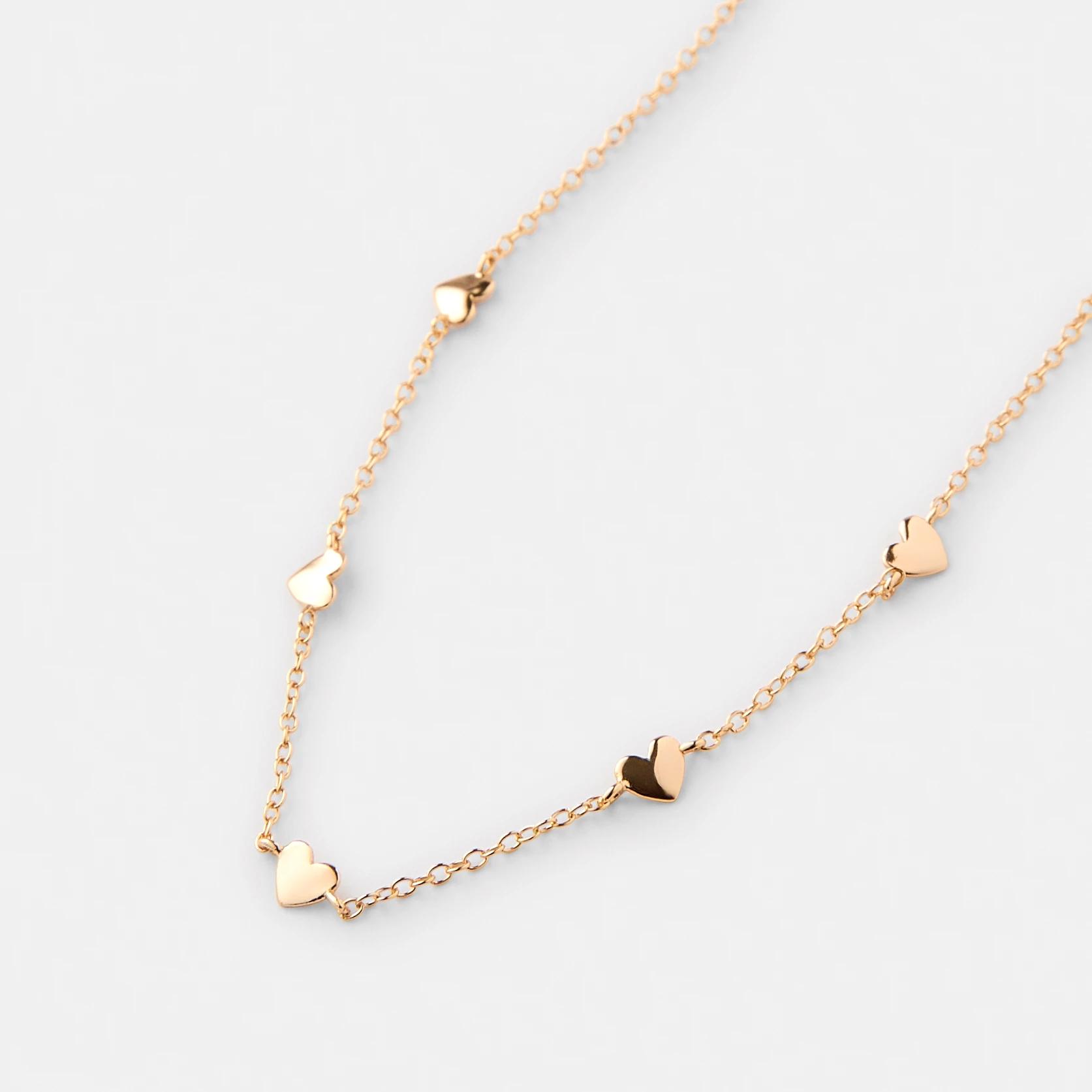 2 Gold Plated Sterling Silver 925 Heart Necklace Gold, 2 of 4