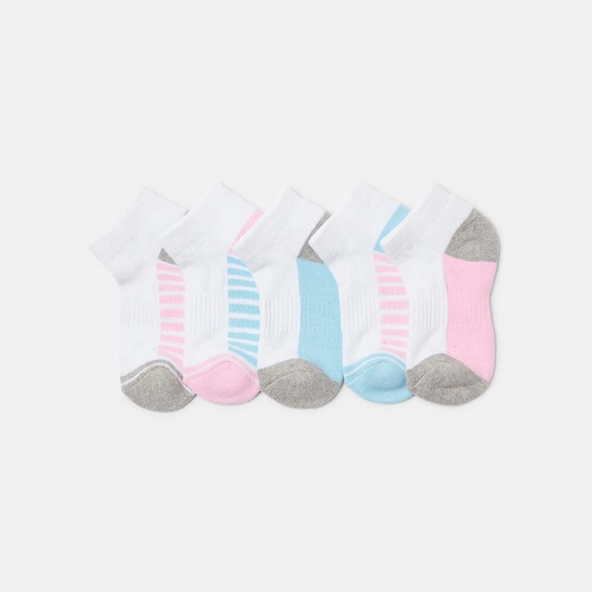 2 5 Pack Active Kids Low Cut Socks Pink, 2 of 3
