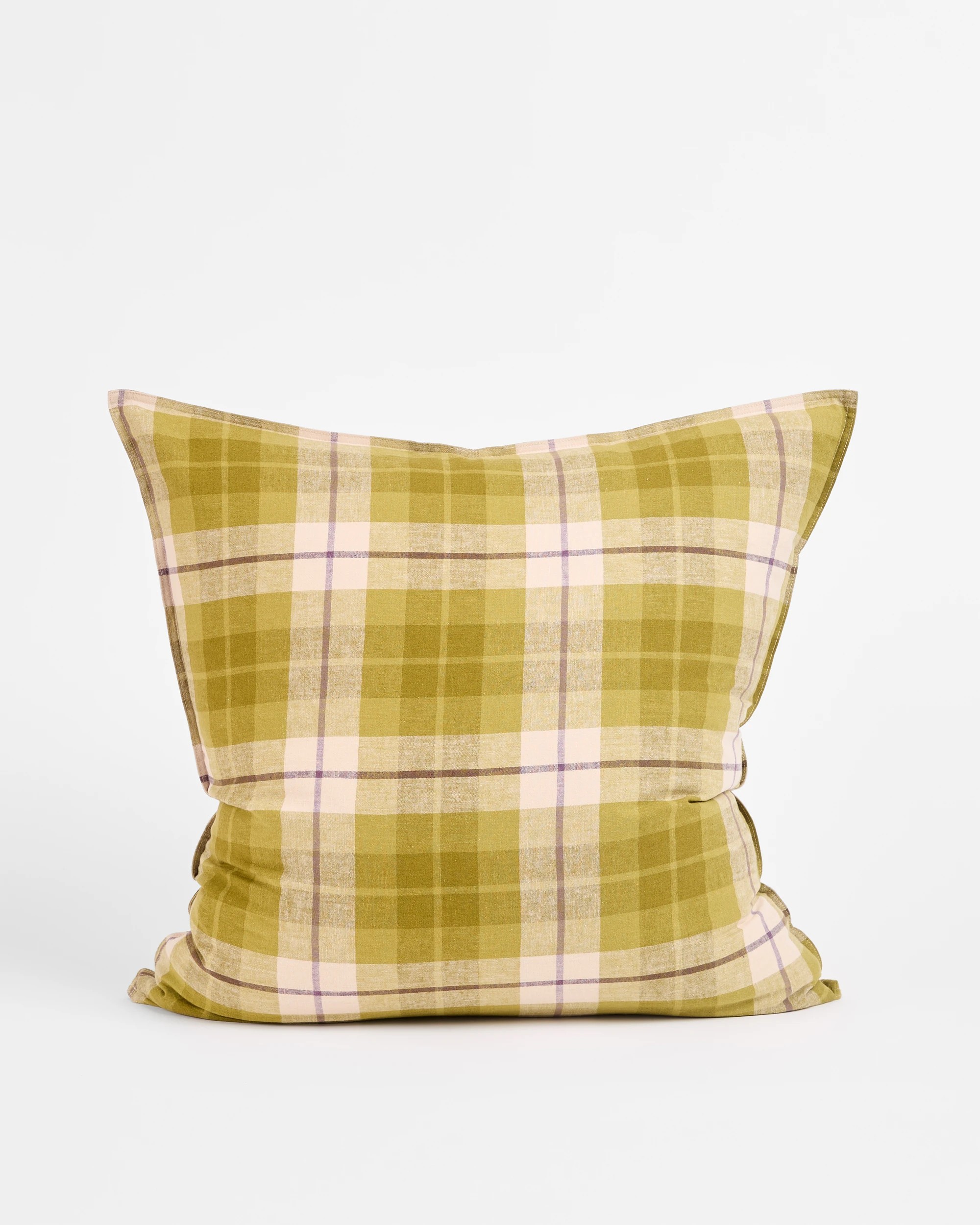 1 Target Aster Check Linen/Coton European Pillowcase - One Size - Green, 1 of 3