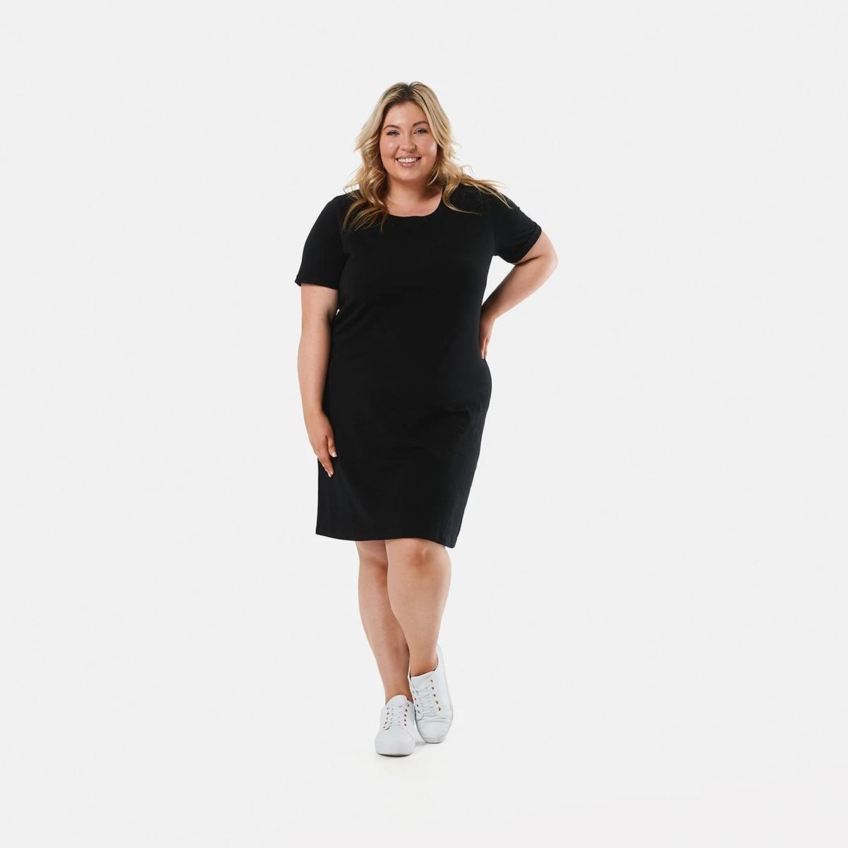 5 Curve Short Sleeve T-shirt Dress BLACK, 5 of 5
