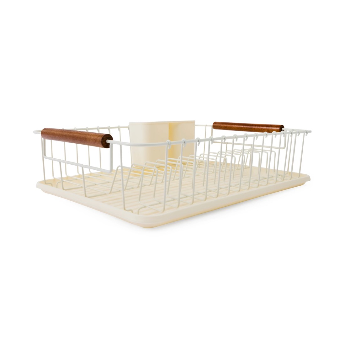 2 Off White Acacia Handle Dish Rack, 2 of 7