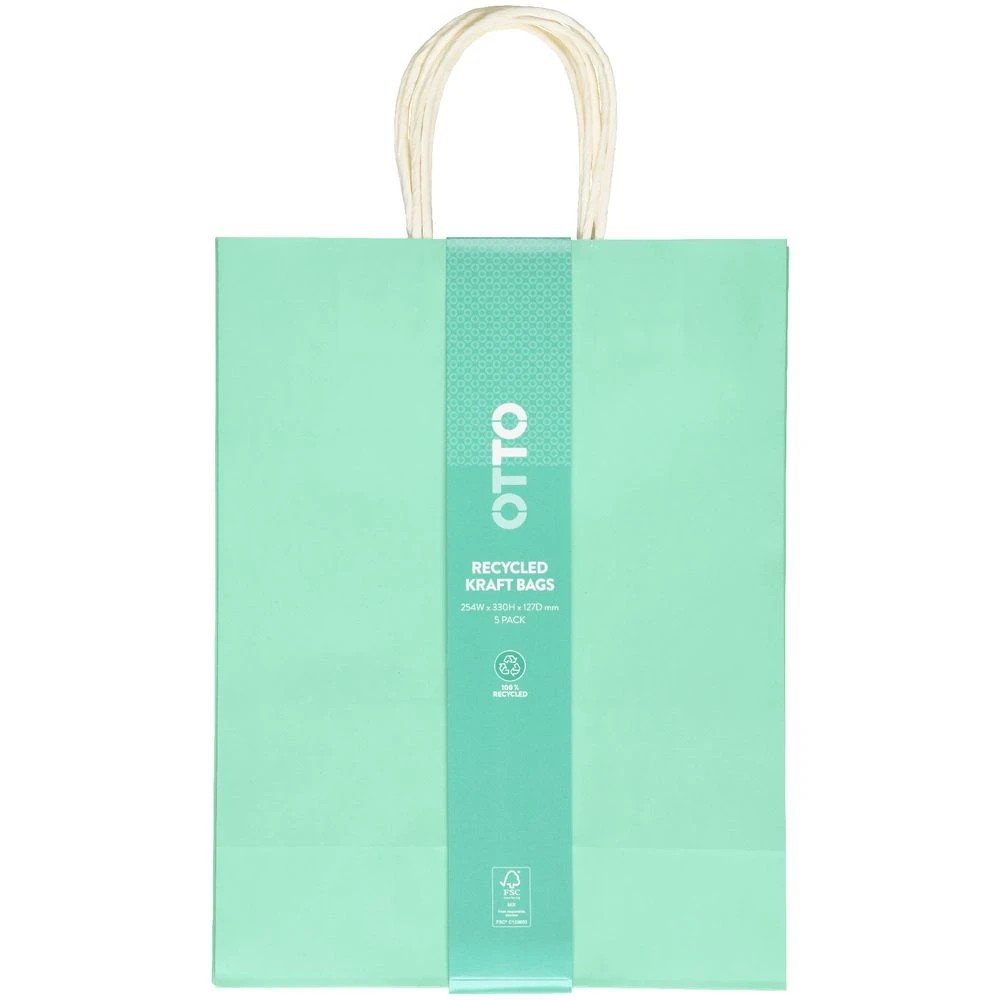 2 Otto Kraft Bag Medium Mint 5 Pack, 2 of 2