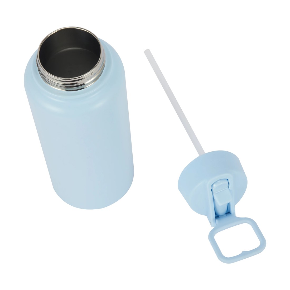 3 960ml Blue Double Wall Insulated Cylinder Drink Bottle, 3 of 4