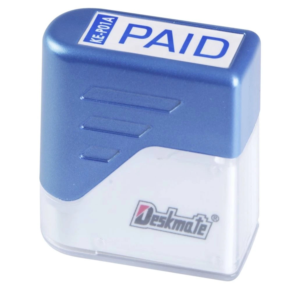 2 Deskmate Pre-Inked Office Stamps Paid Blue, 2 of 2